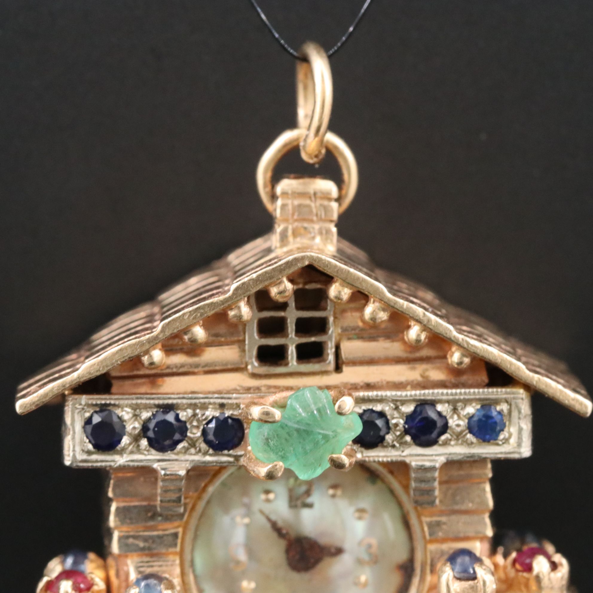 14K Cuckoo Clock Vintage Pendant Watch