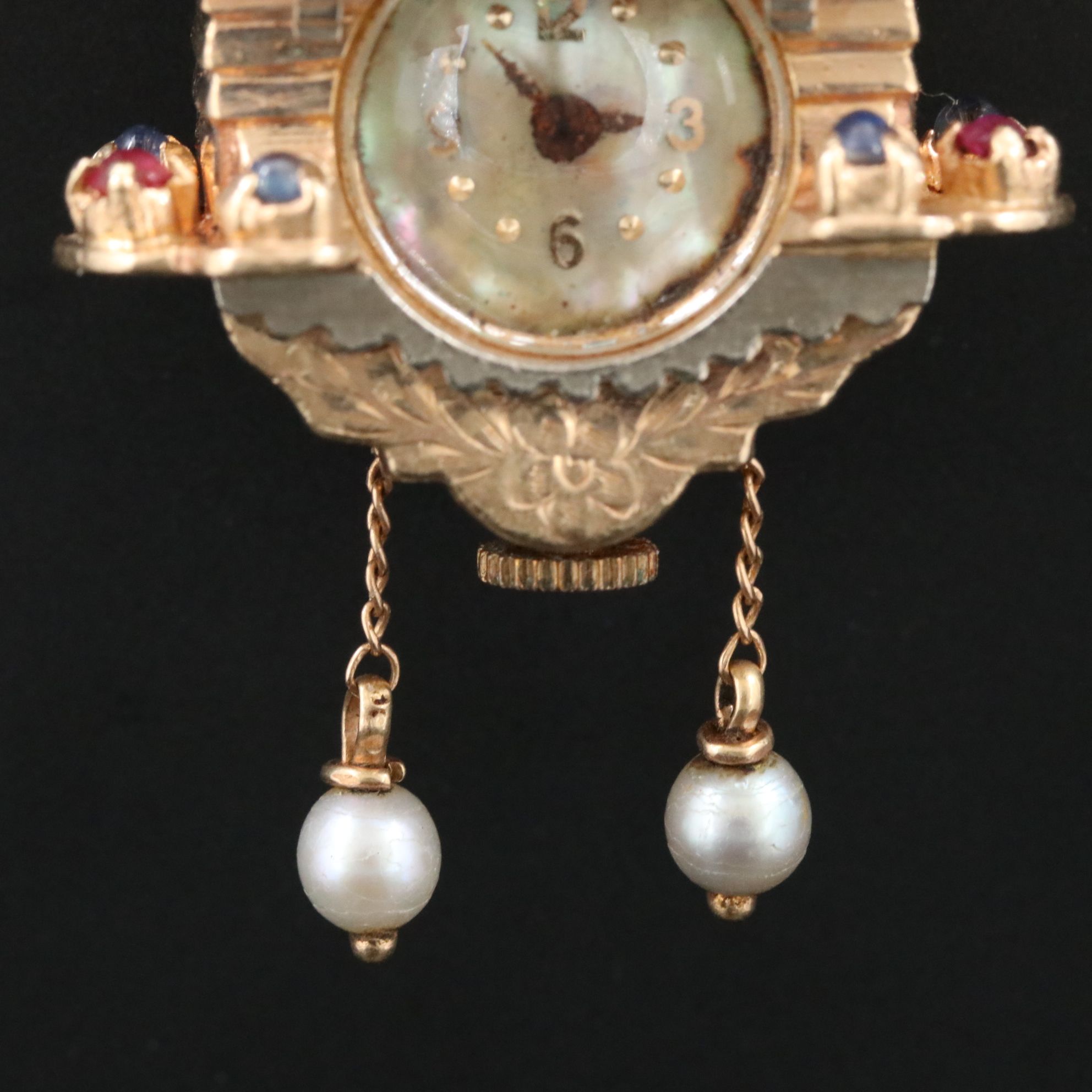 14K Cuckoo Clock Vintage Pendant Watch