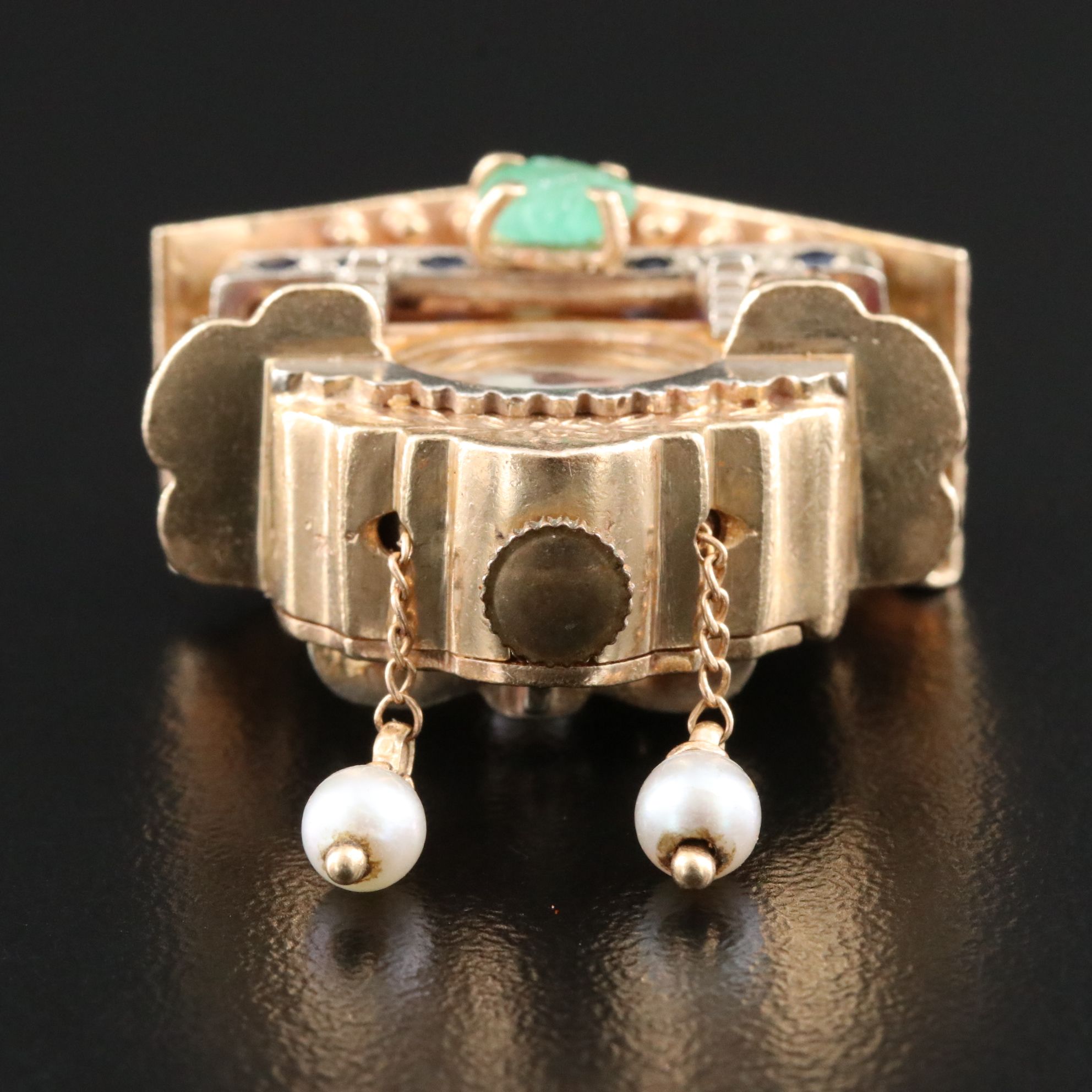 14K Cuckoo Clock Vintage Pendant Watch