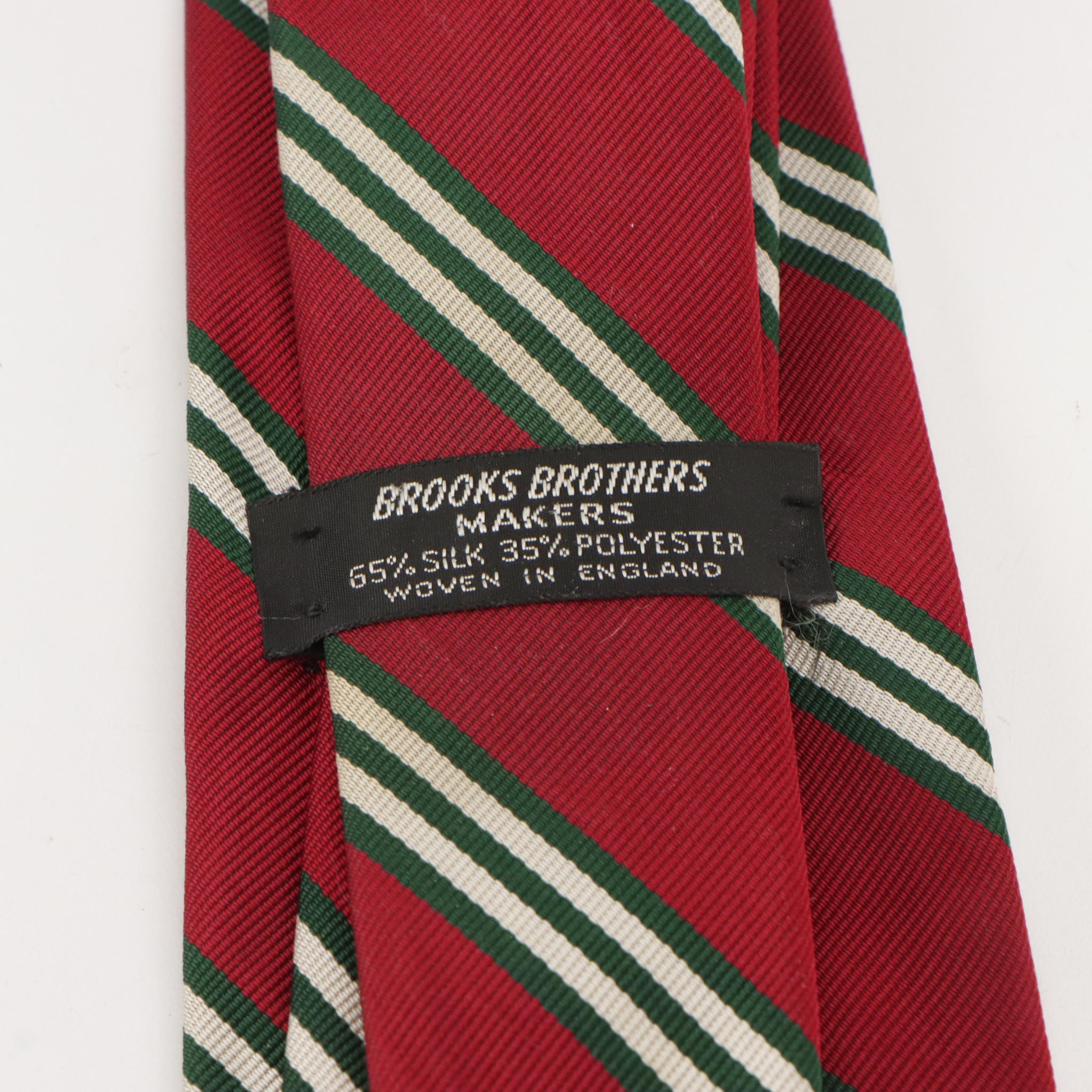 Vintage Patterned Silk and Wool Neckties Featuring Brooks Brothers