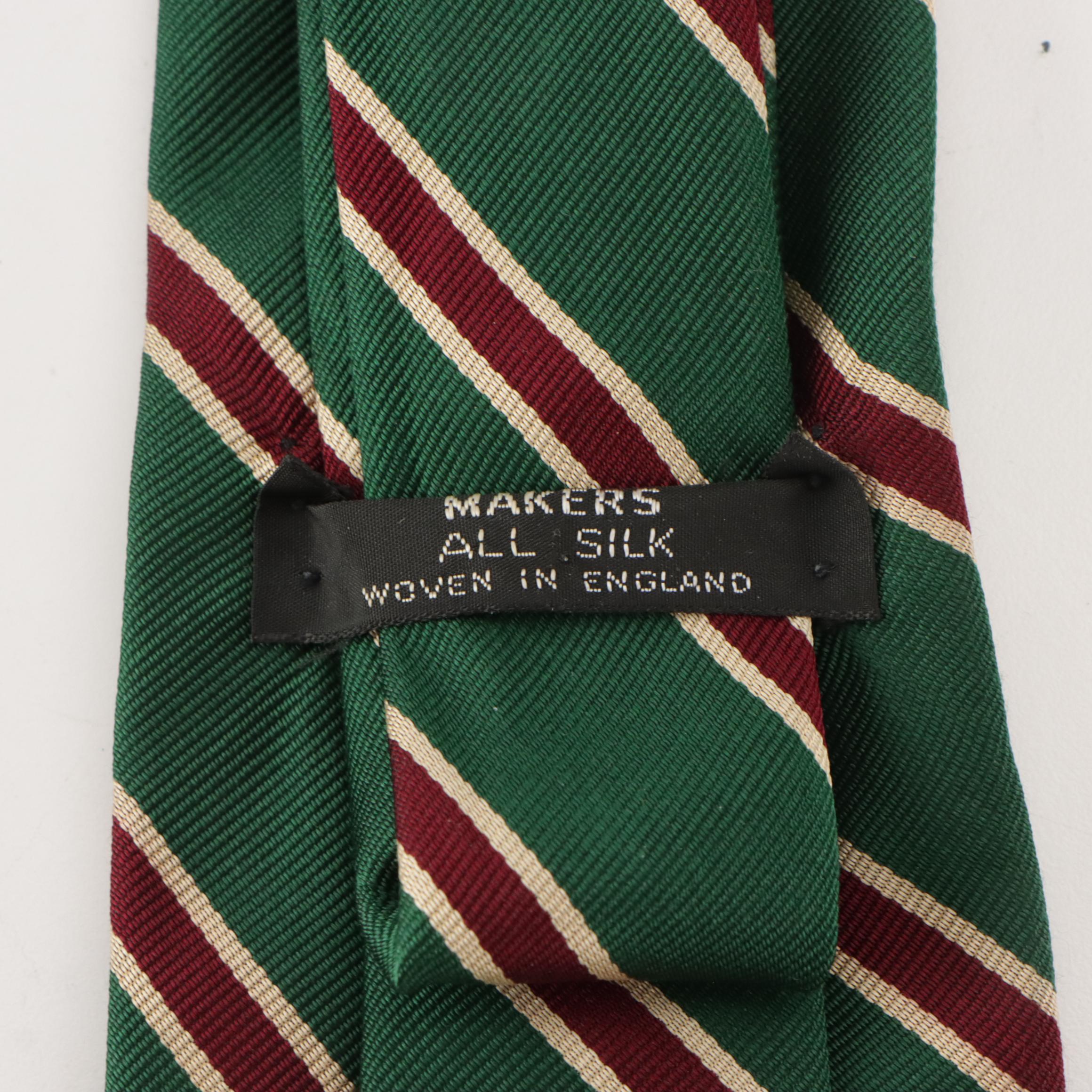 Vintage Patterned Silk and Wool Neckties Featuring Brooks Brothers