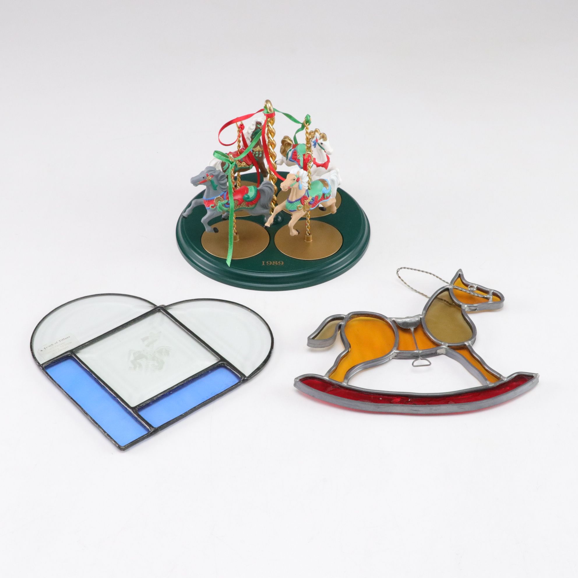Carousel Horse Stained Glass Window Hangers & Figurines
