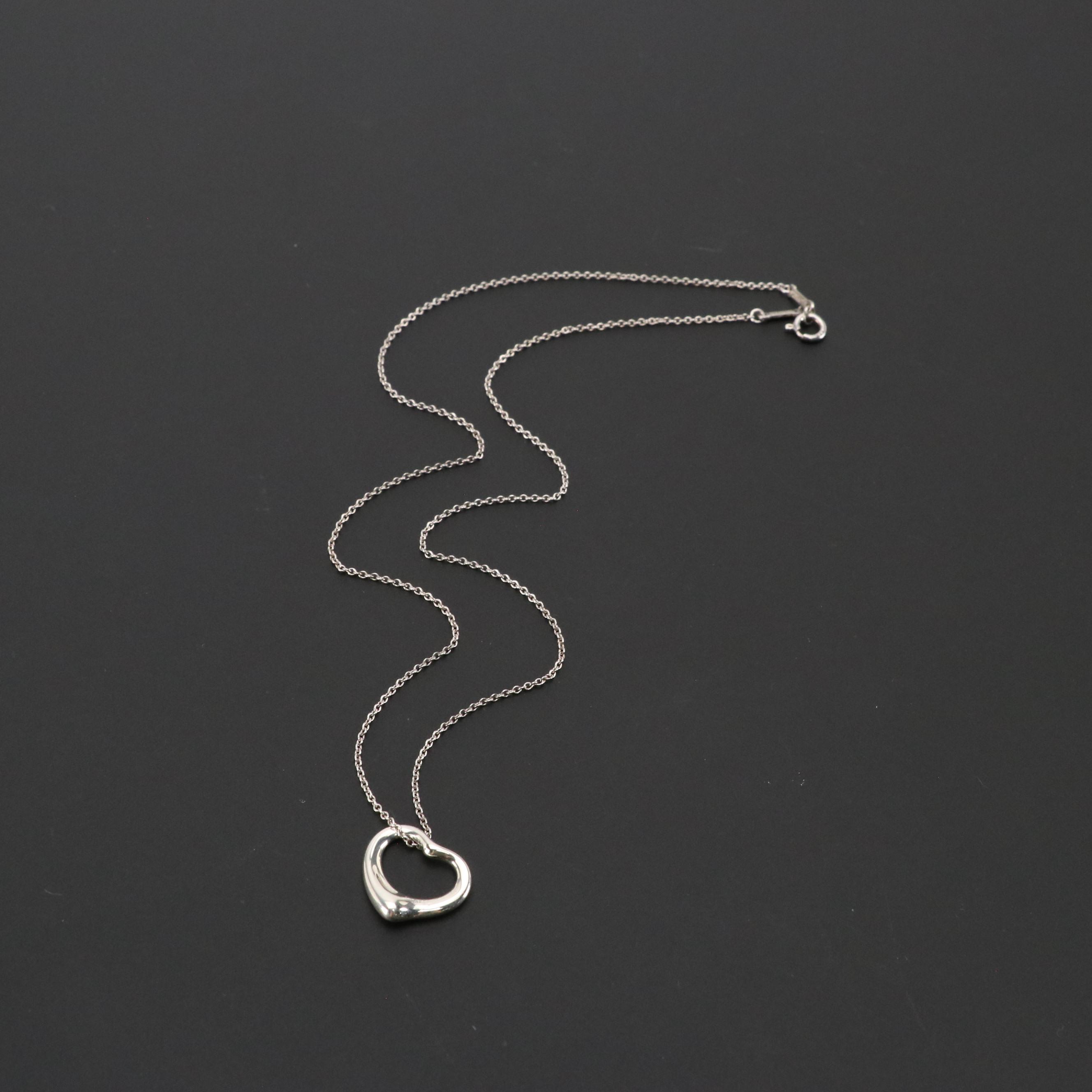 Elsa Peretti for Tiffany & Co. Sterling Open Heart Pendant Necklace