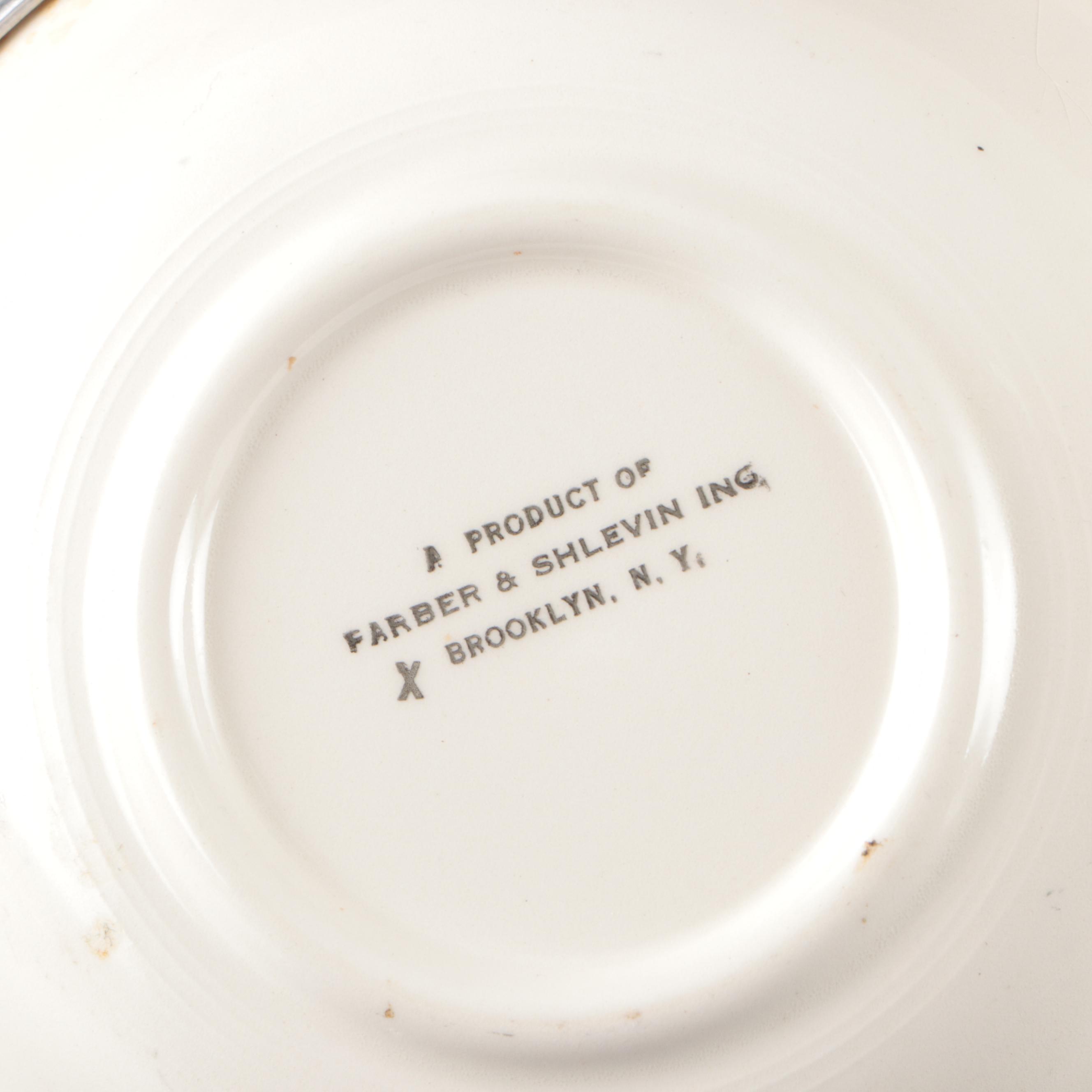 Vintage English and Japanese Porcelain Teacups and Saucers with Other Tableware