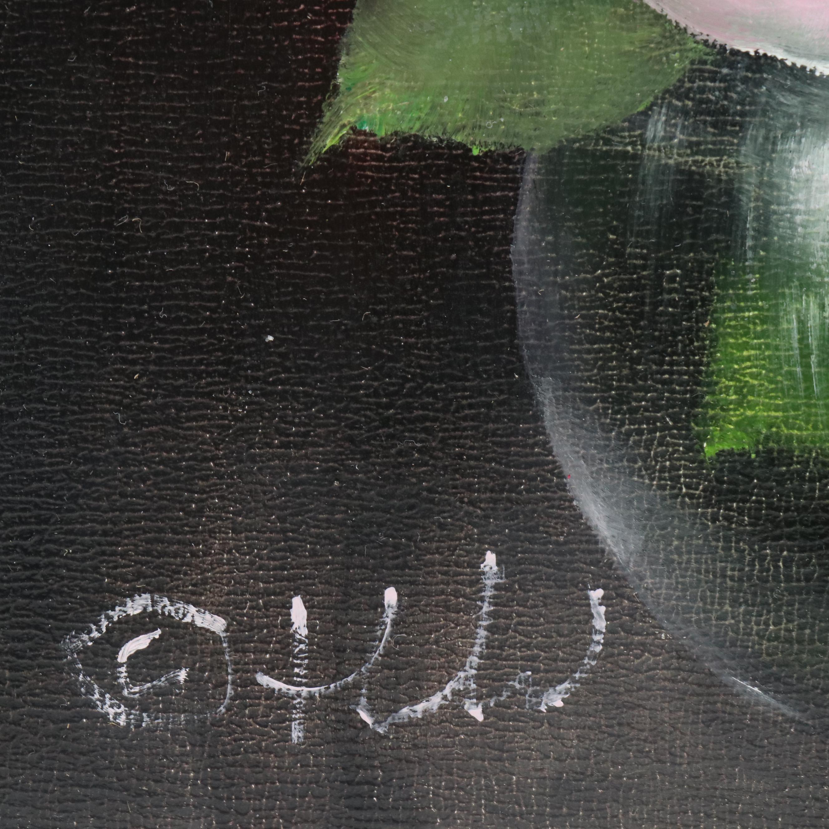 Thu-Thuy Tran Floral Still Life Oil Painting "Roses and March" 2025