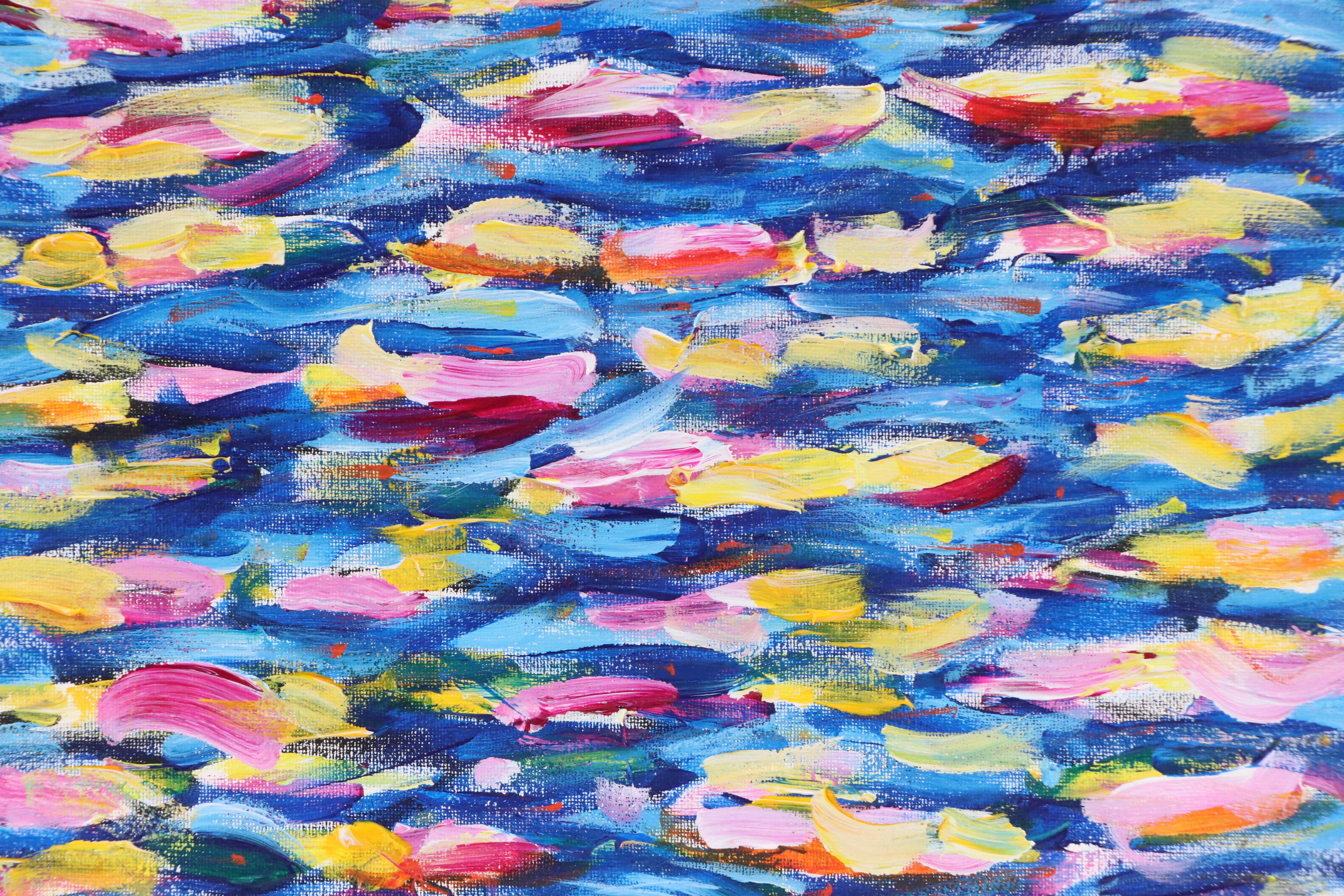 Elle Raines Stylized Acrylic Painting "School of Sardines #4," 21st Century
