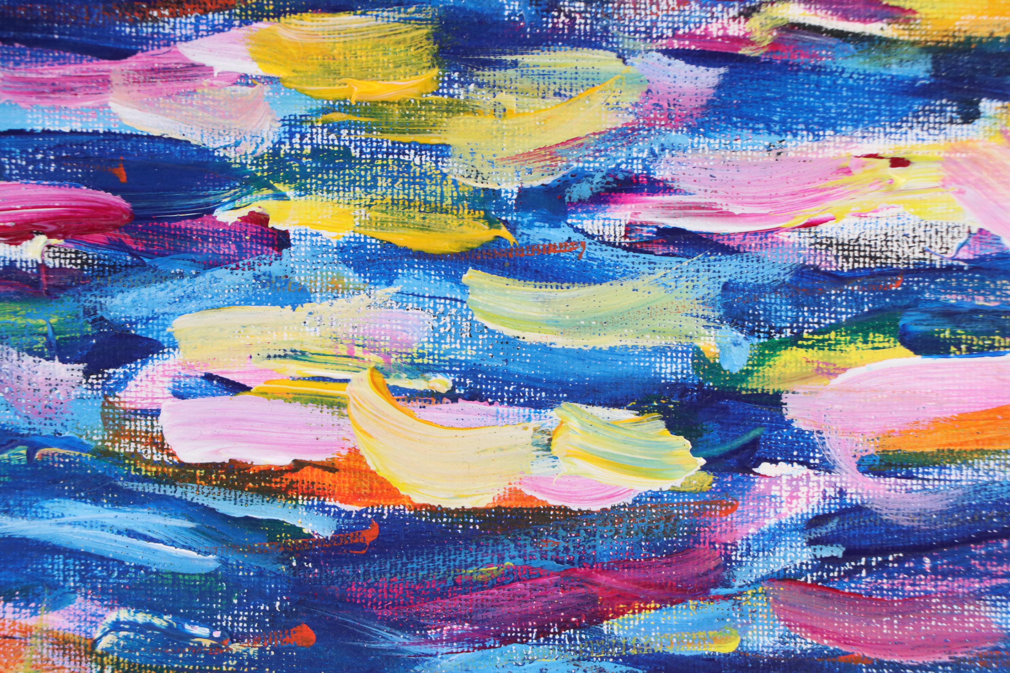 Elle Raines Stylized Acrylic Painting "School of Sardines #4," 21st Century