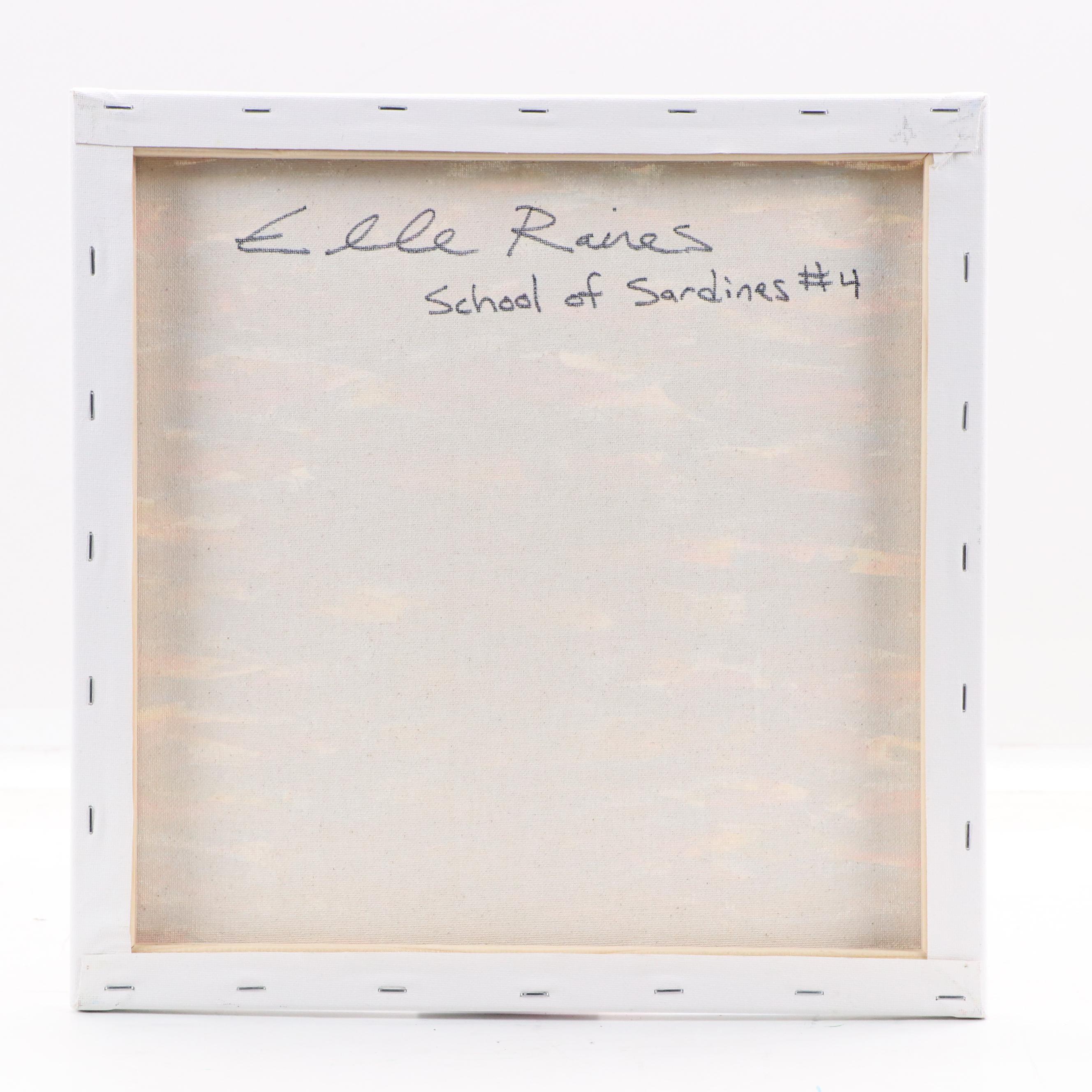 Elle Raines Stylized Acrylic Painting "School of Sardines #4," 21st Century