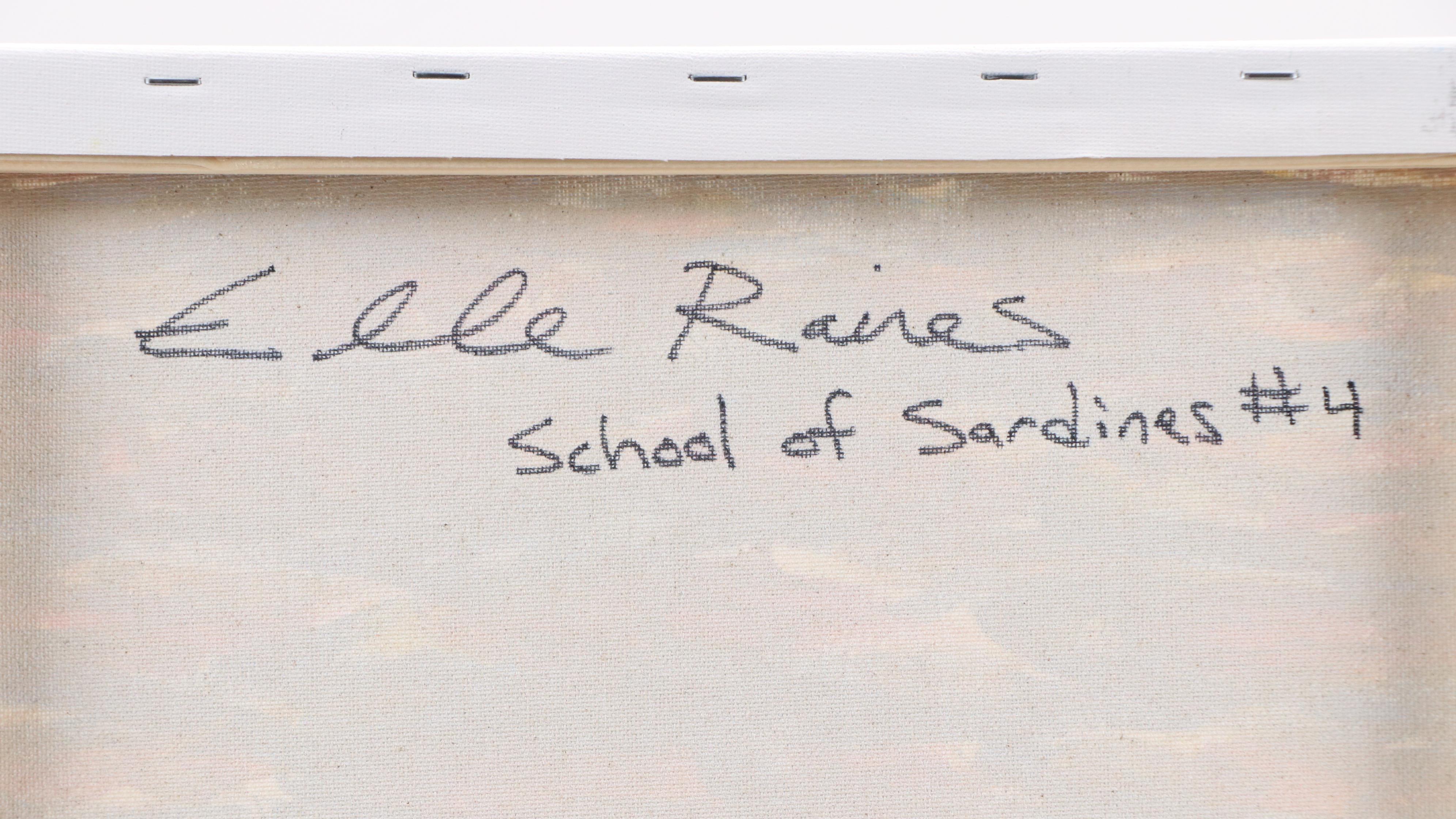 Elle Raines Stylized Acrylic Painting "School of Sardines #4," 21st Century