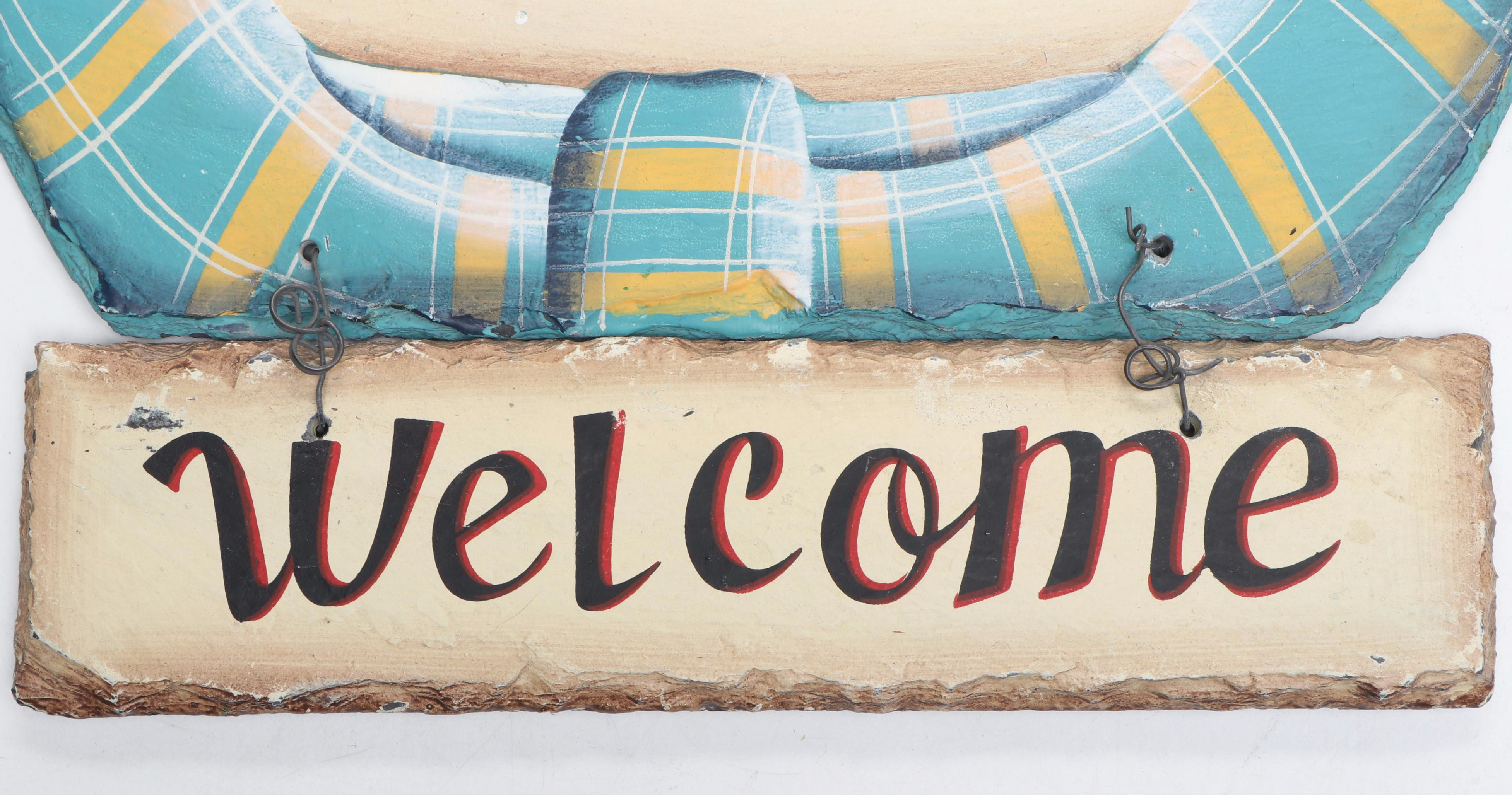 Snowman Wall Hanging Stoneware Welcome Signs