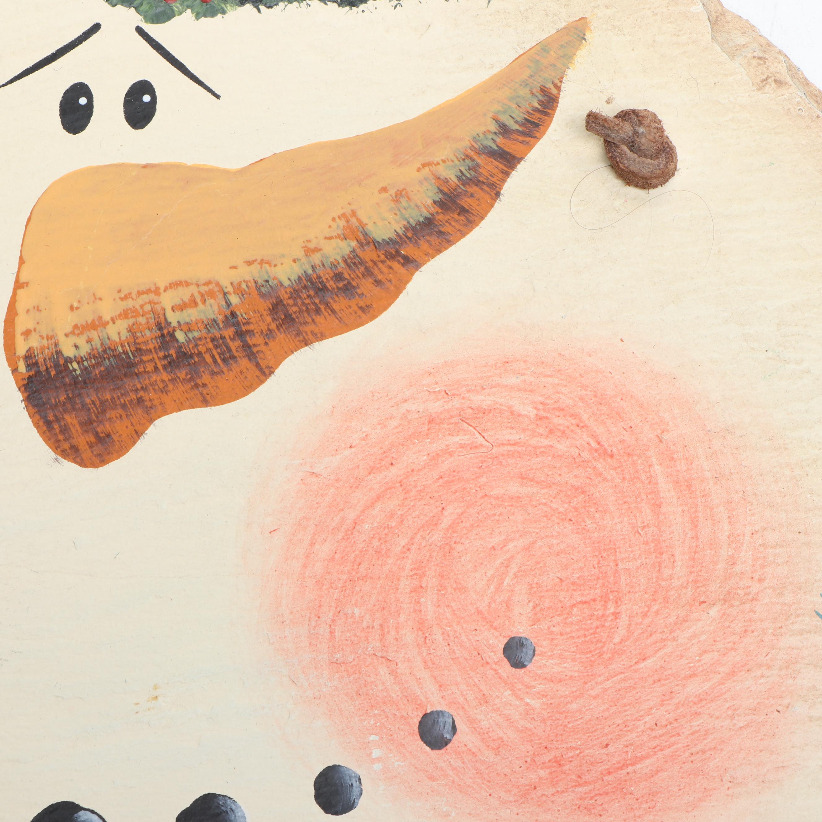 Snowman Wall Hanging Stoneware Welcome Signs