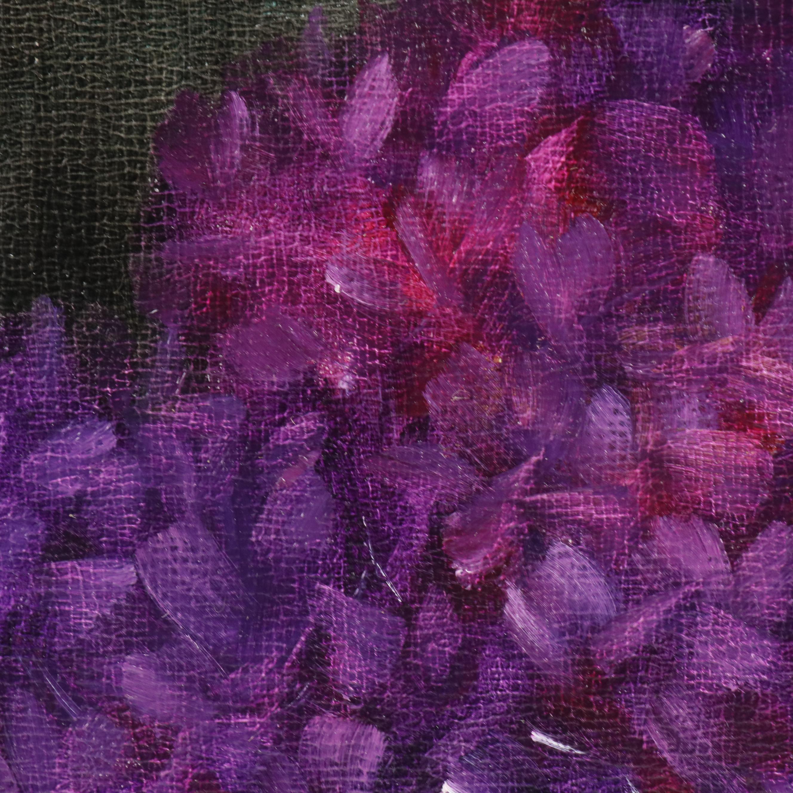 Thu-Thuy Tran Floral Still Life Oil Painting "Hydrangeas in March," 2025