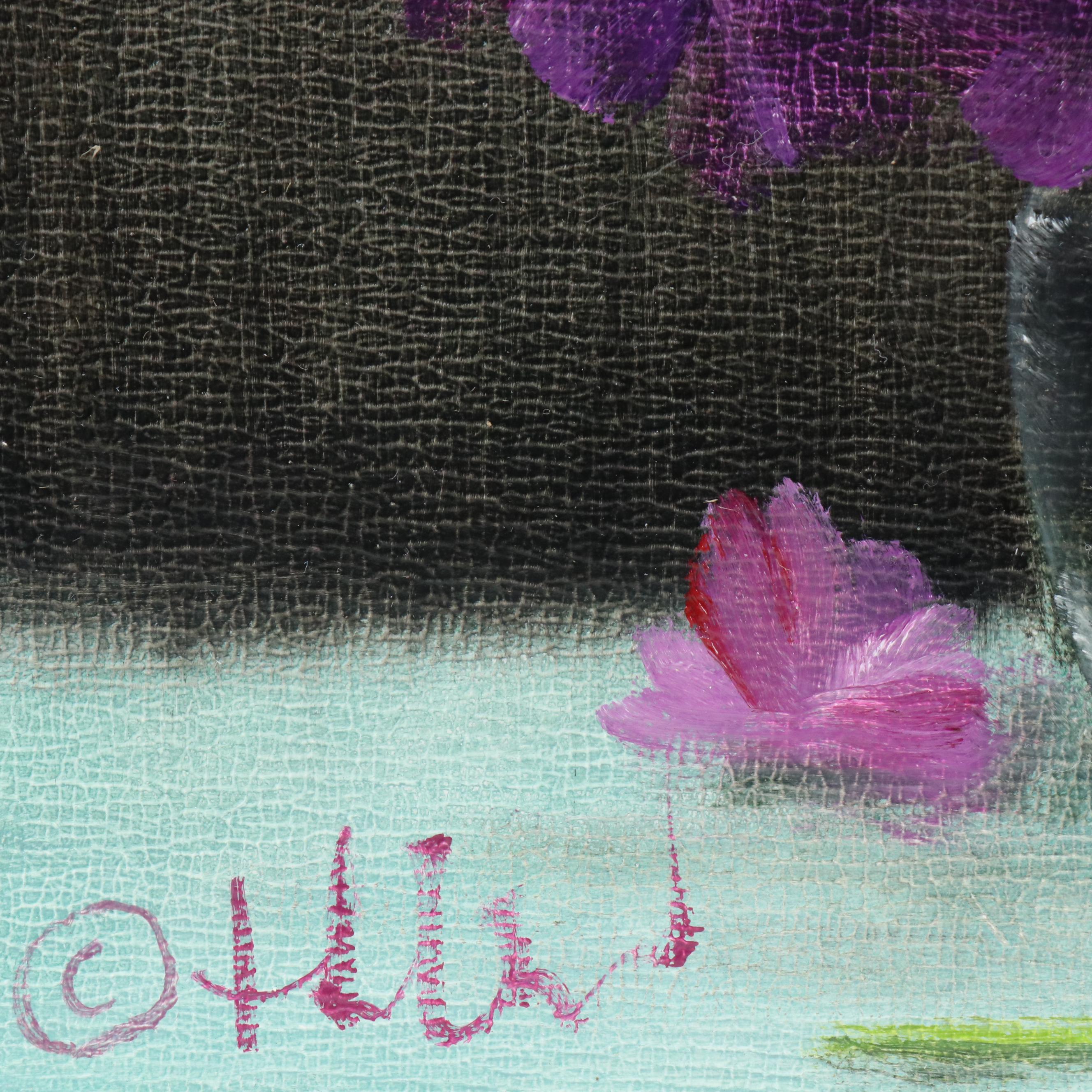 Thu-Thuy Tran Floral Still Life Oil Painting "Hydrangeas in March," 2025