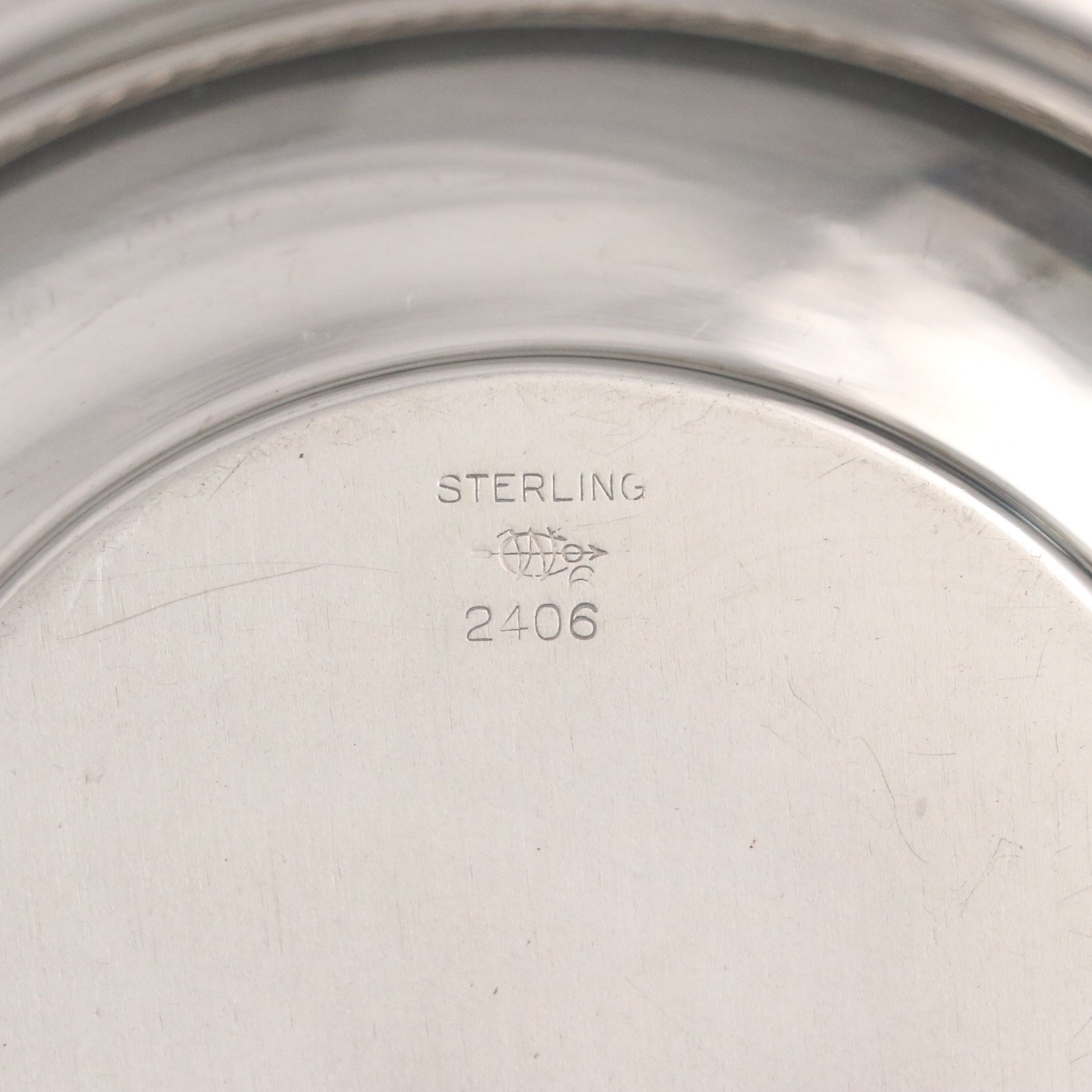 Webster Sterling Silver Bowl with Cohr Danish Modern Silver Plate Candle Holder