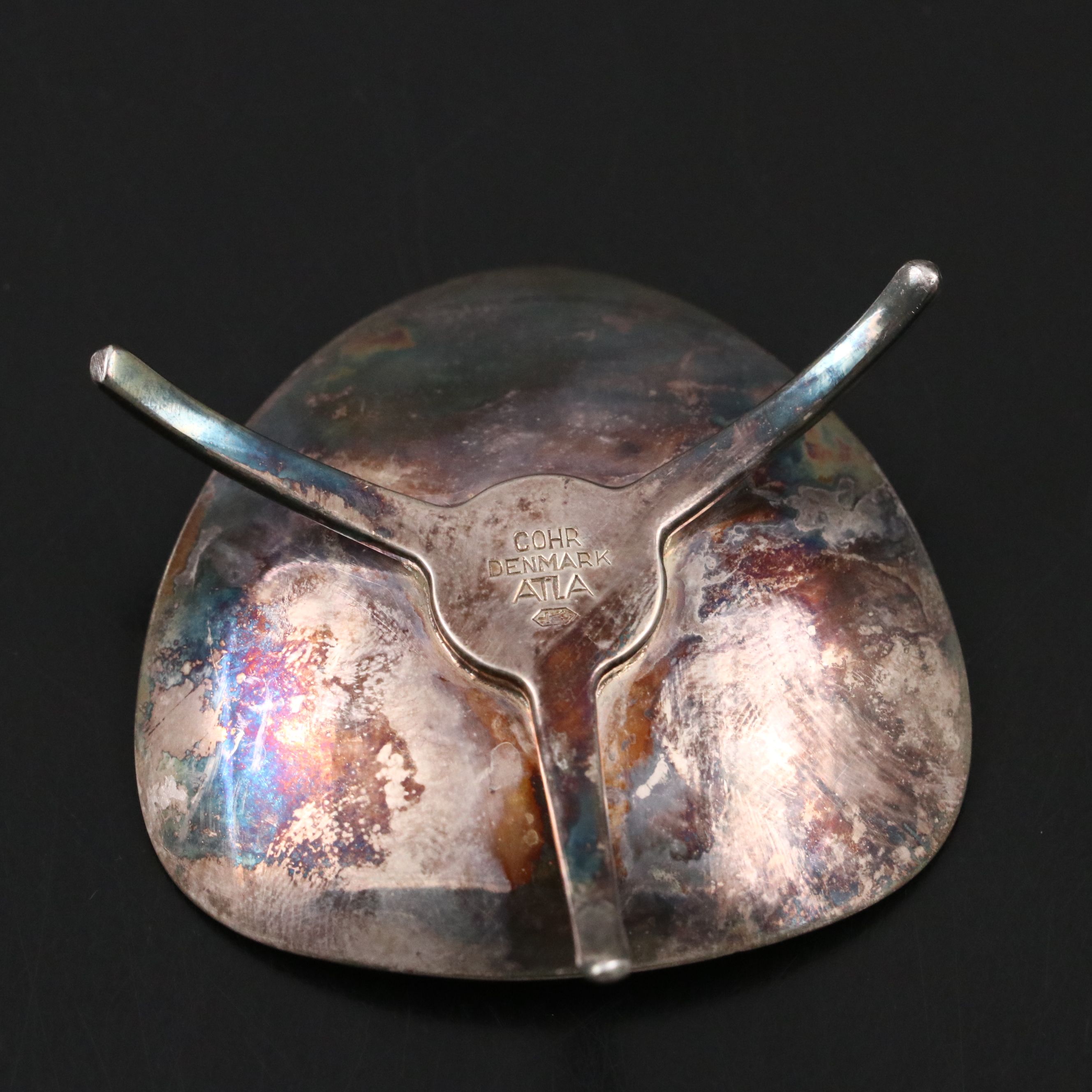 Webster Sterling Silver Bowl with Cohr Danish Modern Silver Plate Candle Holder