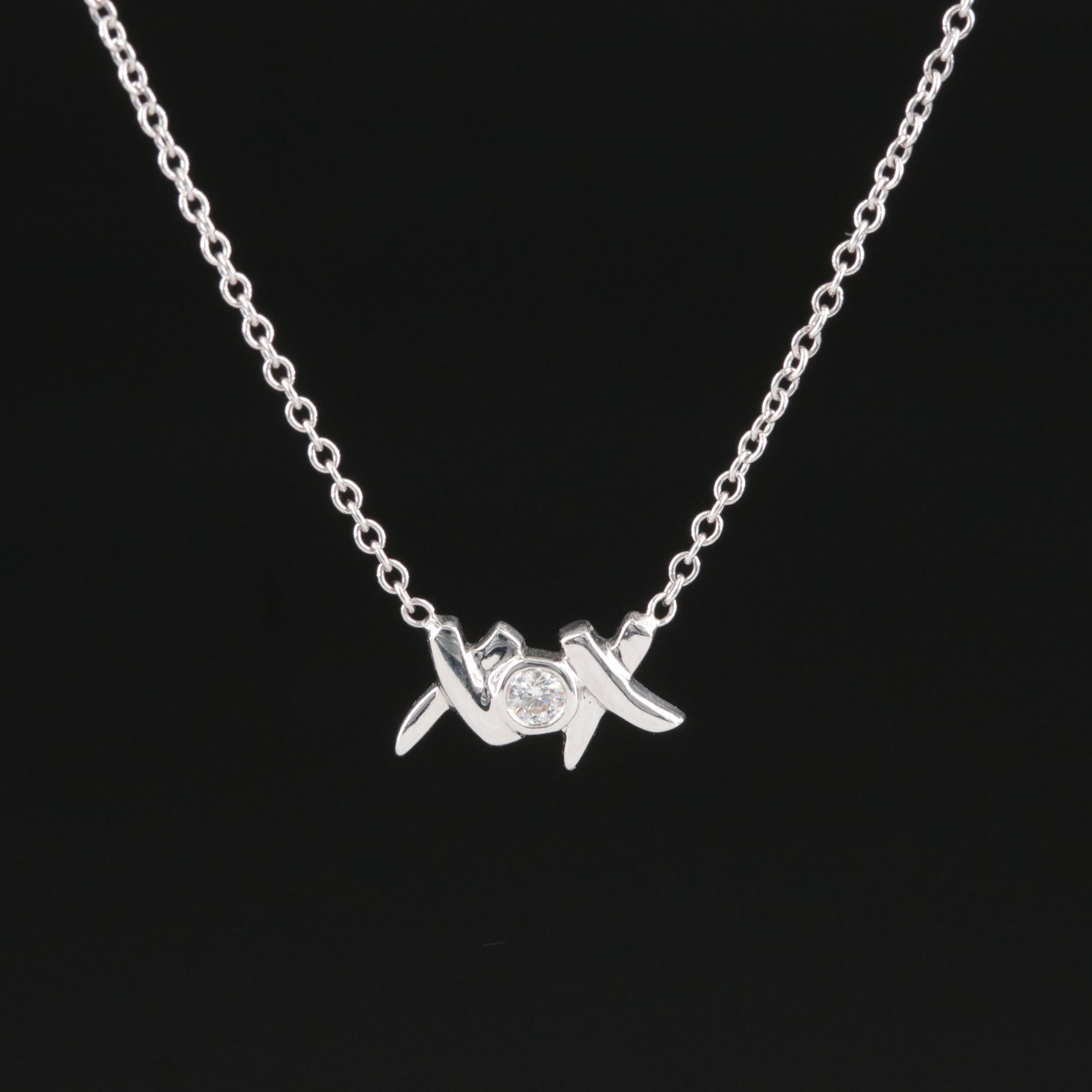 Paloma Picasso for Tiffany & Co. 18K and Diamond Double Kiss Necklace