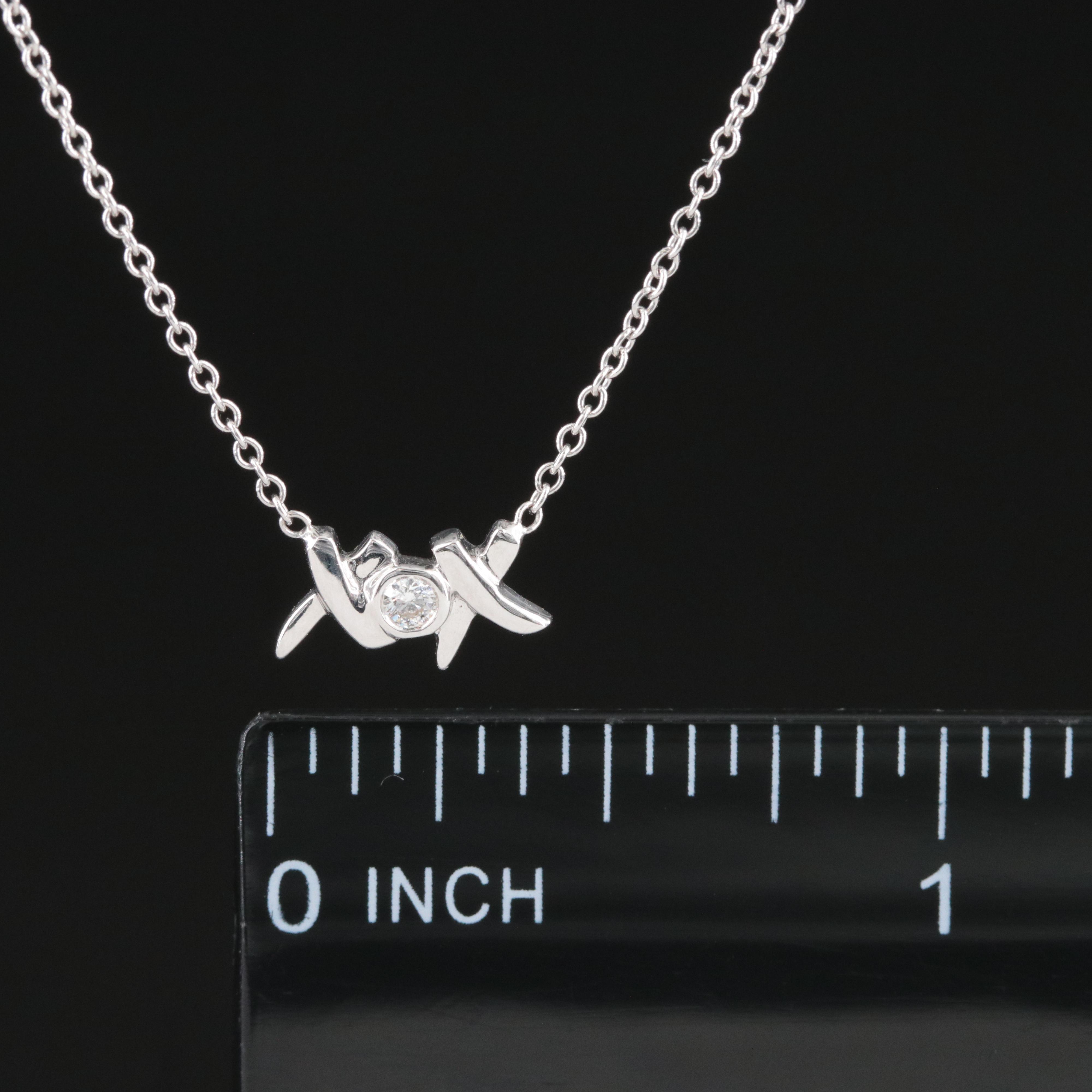 Paloma Picasso for Tiffany & Co. 18K and Diamond Double Kiss Necklace