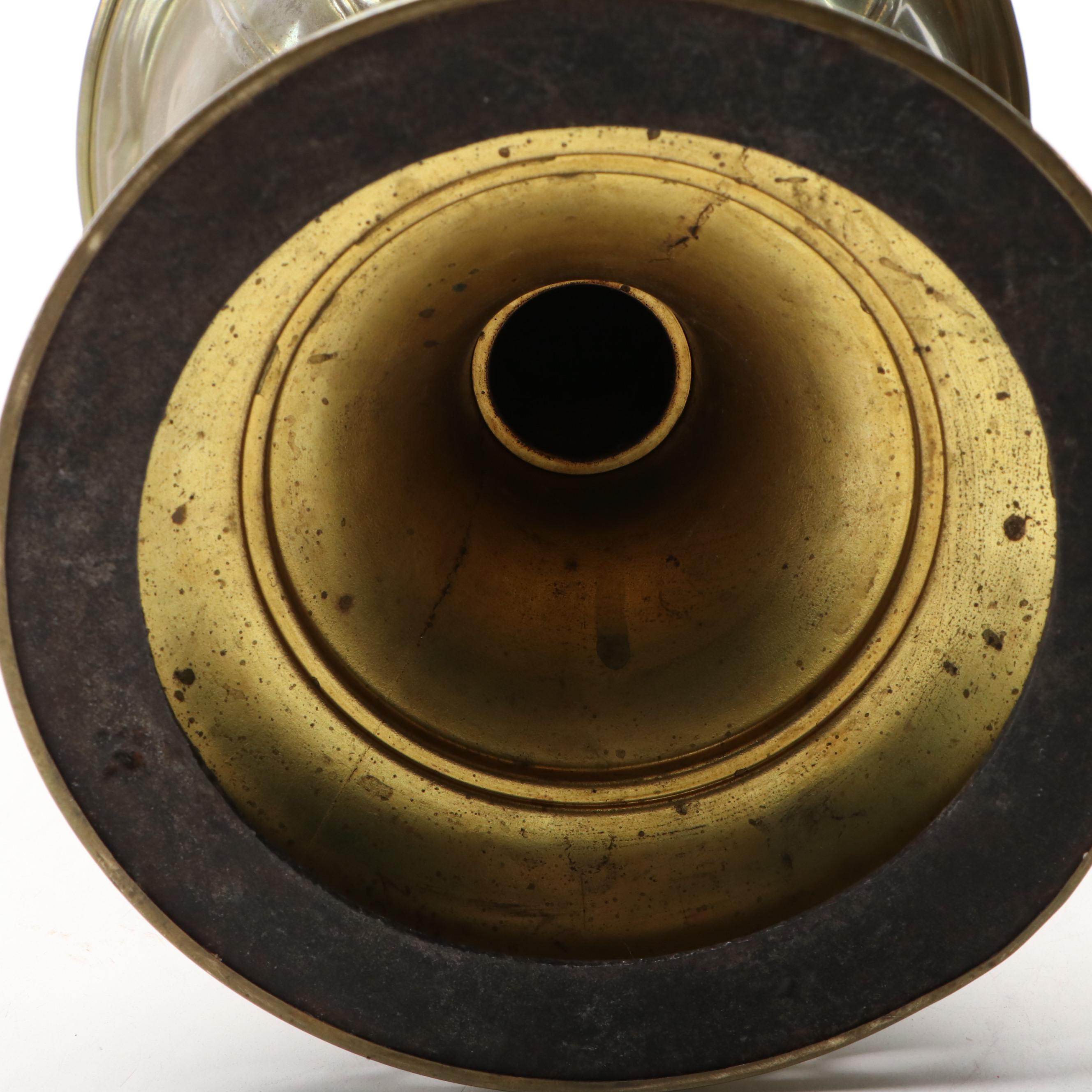 Aladdin Model 7 Brass Table Oil Lamps, Early 20th Century