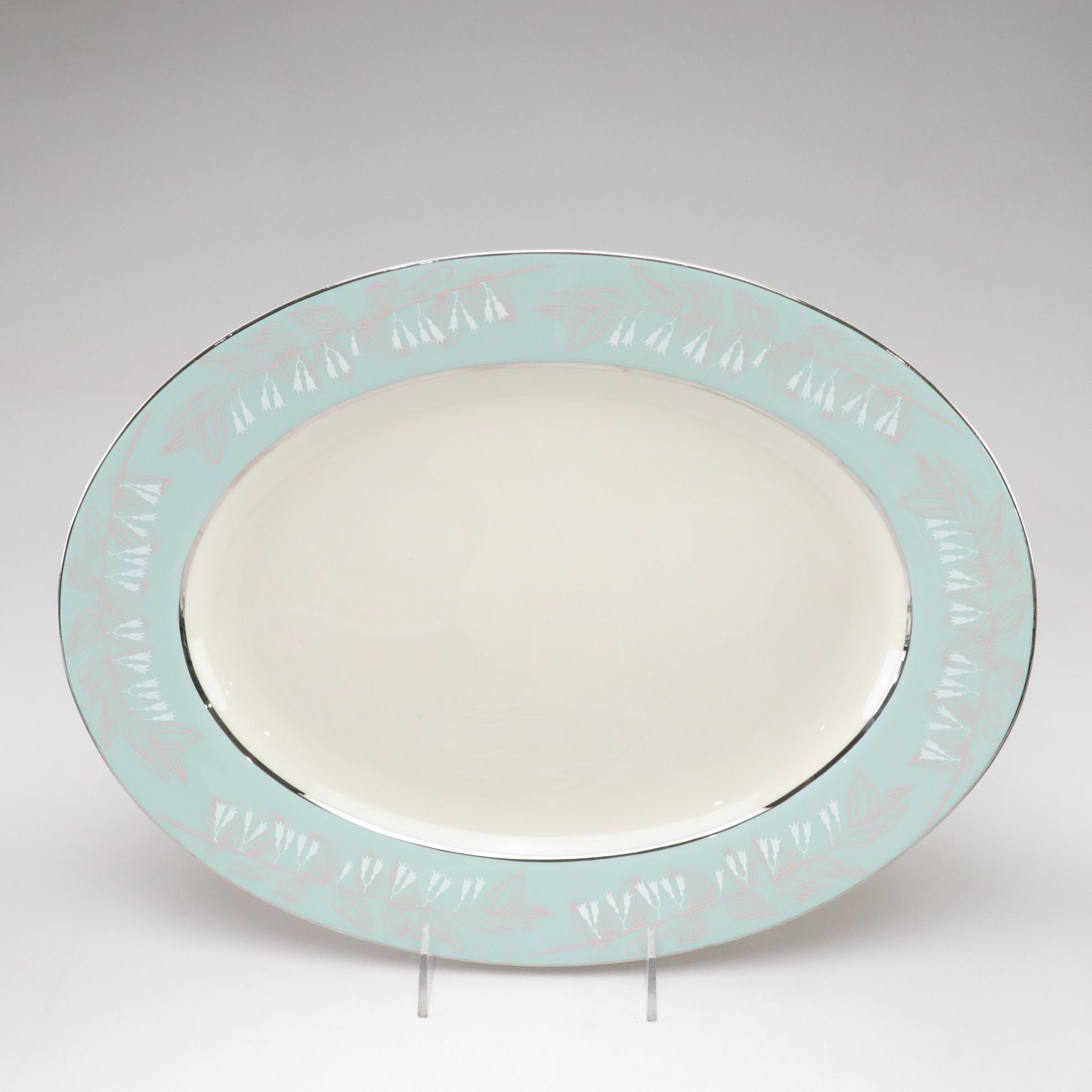 Nancy Prentiss "Foxhall" Platinum Trim Porcelain Dinnerware Set for Six