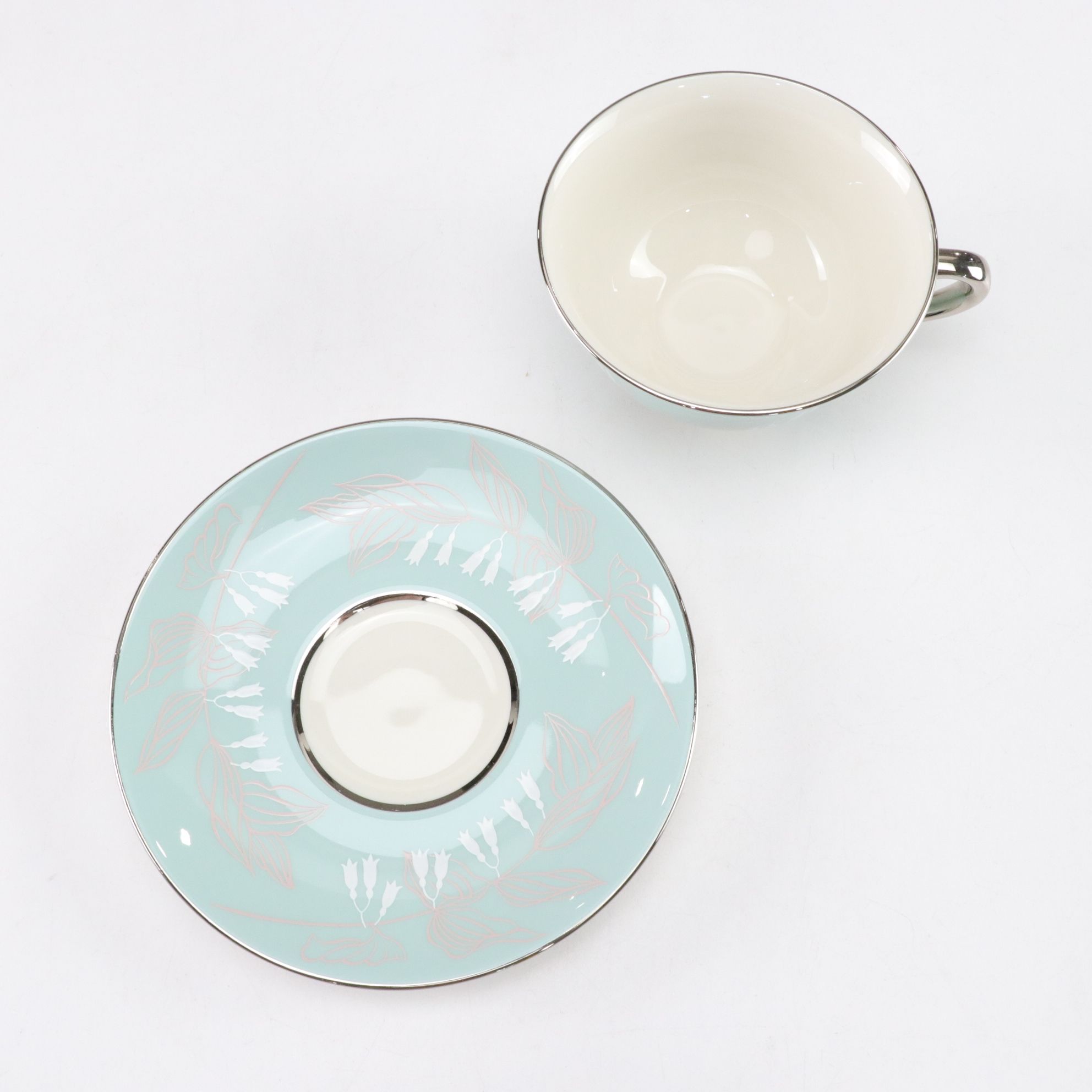 Nancy Prentiss "Foxhall" Platinum Trim Porcelain Dinnerware Set for Six