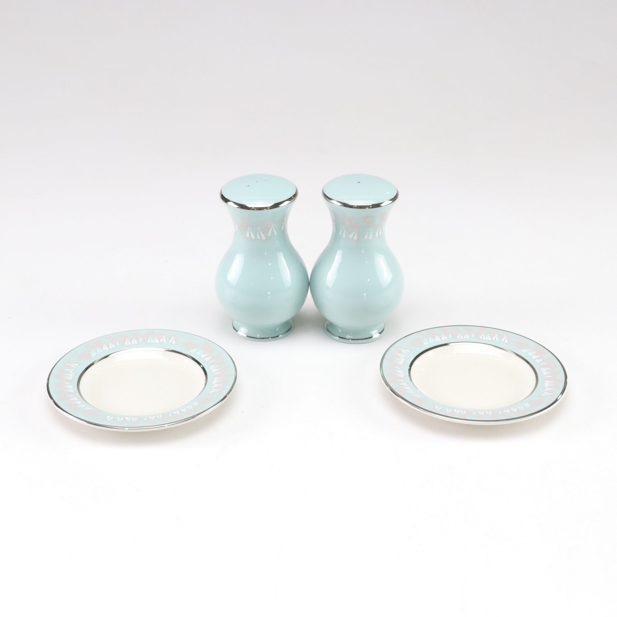 Nancy Prentiss "Foxhall" Platinum Trim Porcelain Dinnerware Set for Six