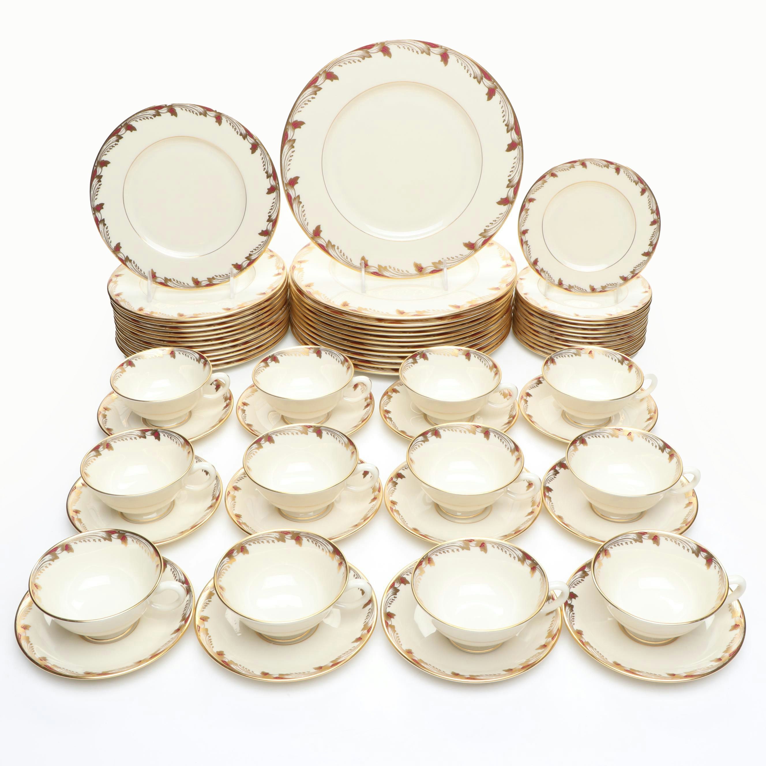 Lenox "Essex Maroon" Porcelain Dinnerware, 1938–1978