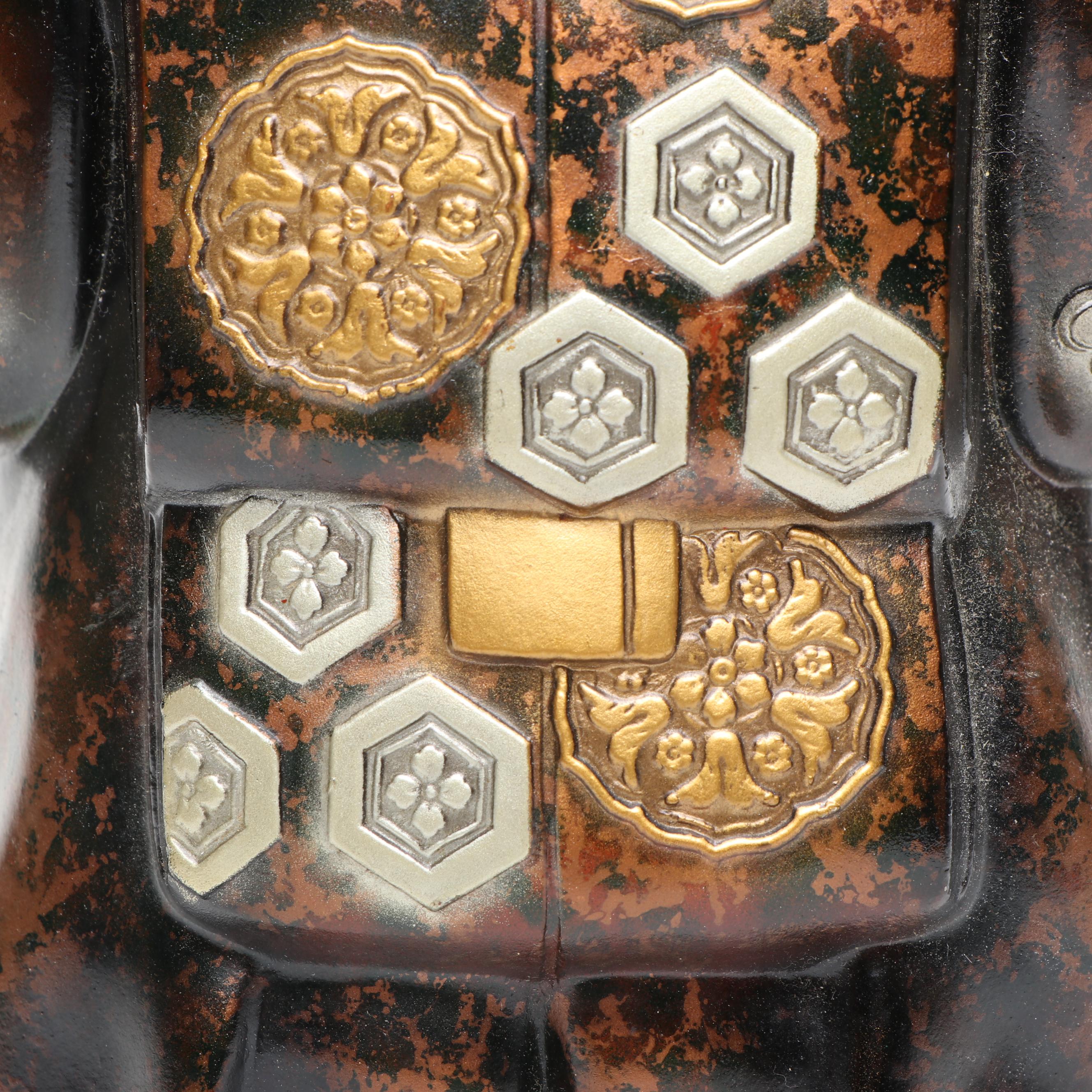 Japanese Enameled Tea Tin with Japanese Toyo Okina Noh Doll