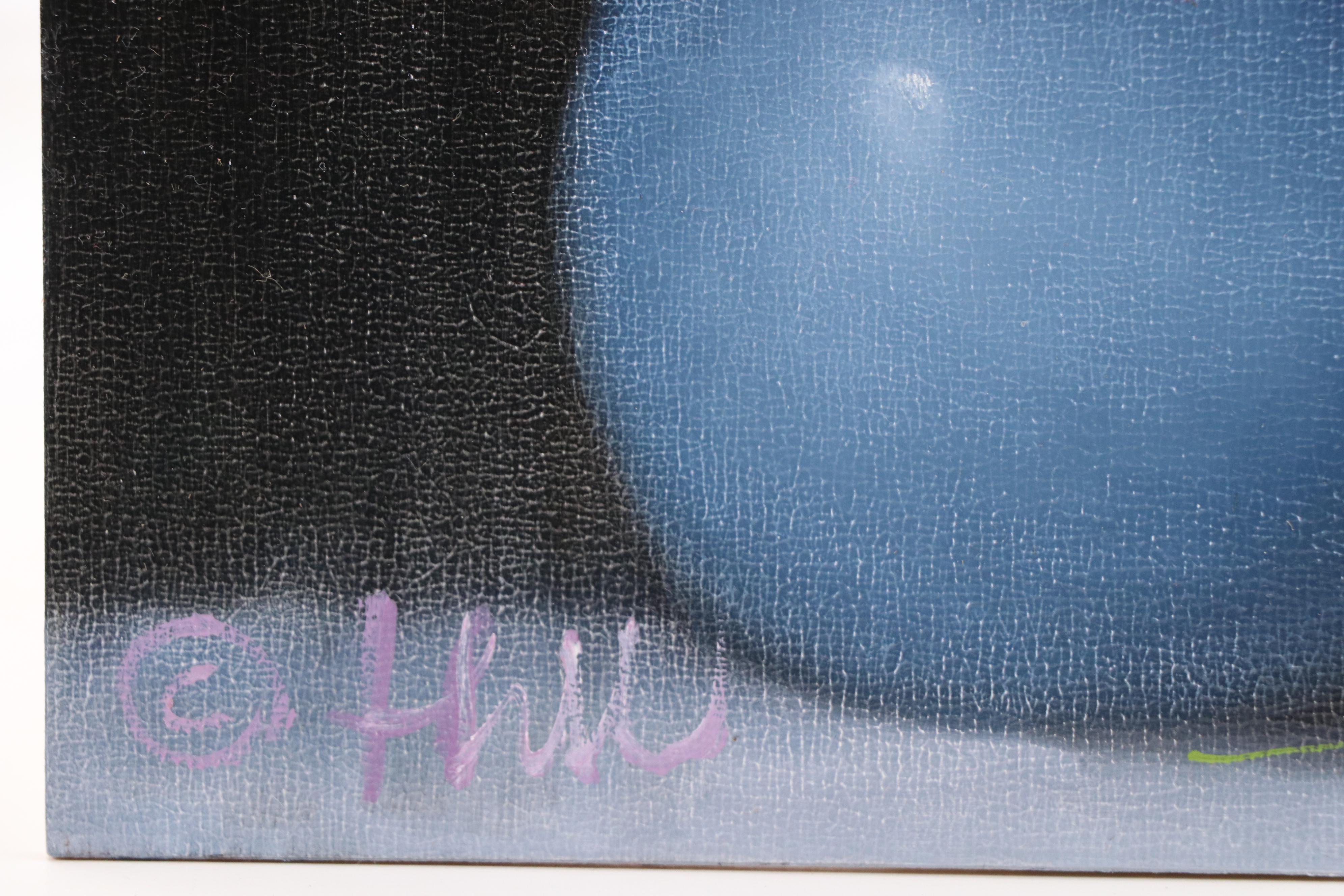 Thu-Thuy Tran Still Life Oil Painting "Hydrangeas and Tulips," 2025