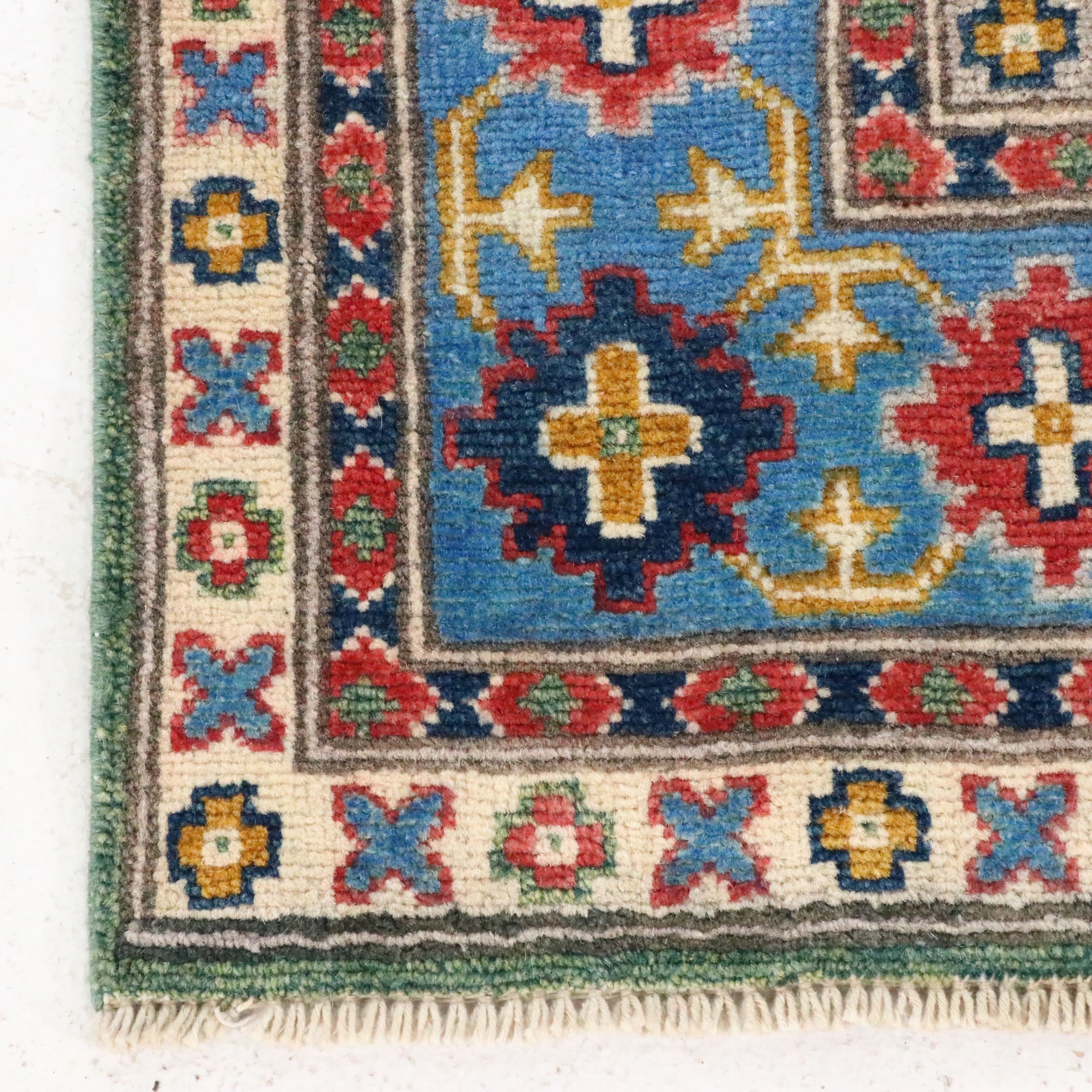 3'10 x 6' Hand-Knotted Afghan Kazak Area Rug