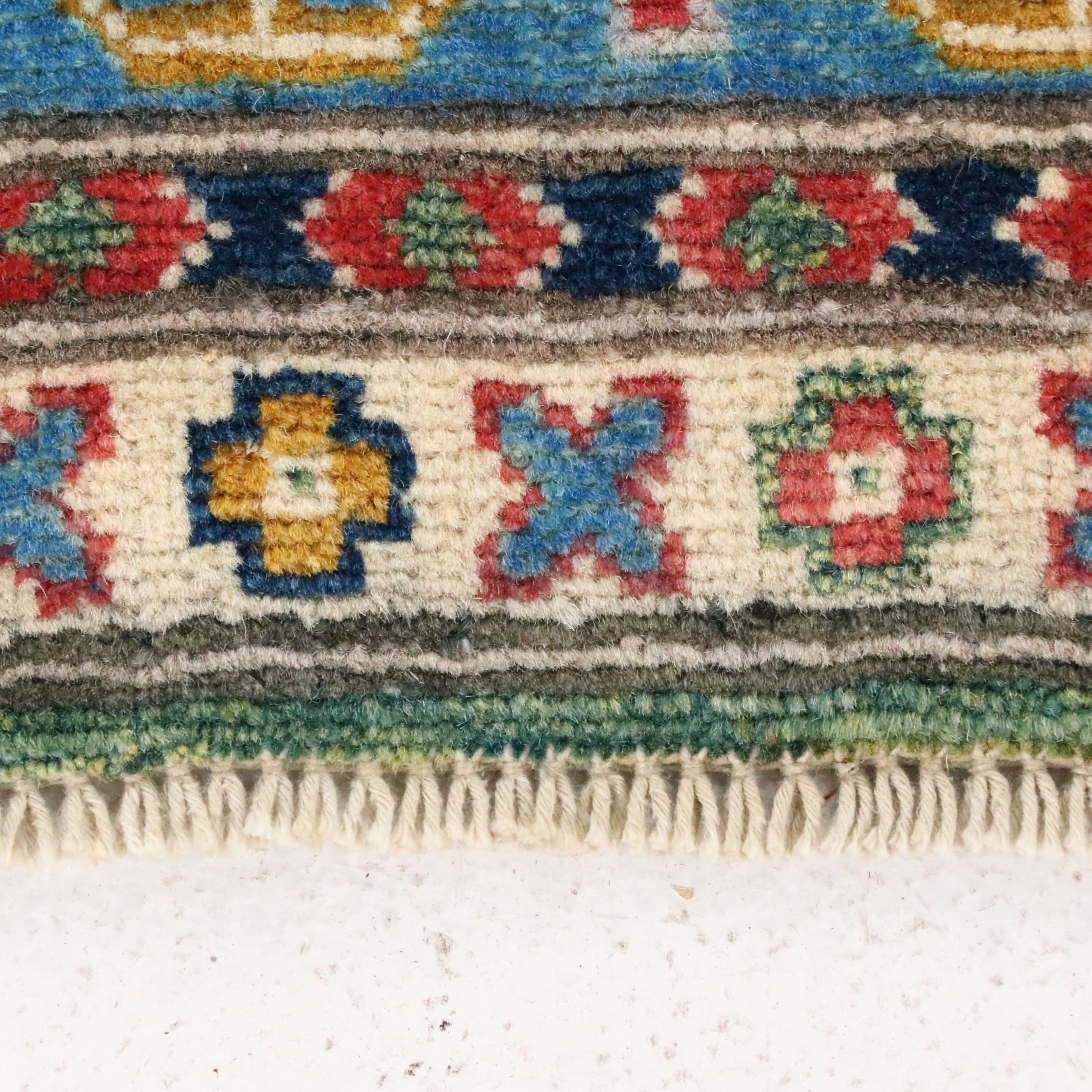 3'10 x 6' Hand-Knotted Afghan Kazak Area Rug