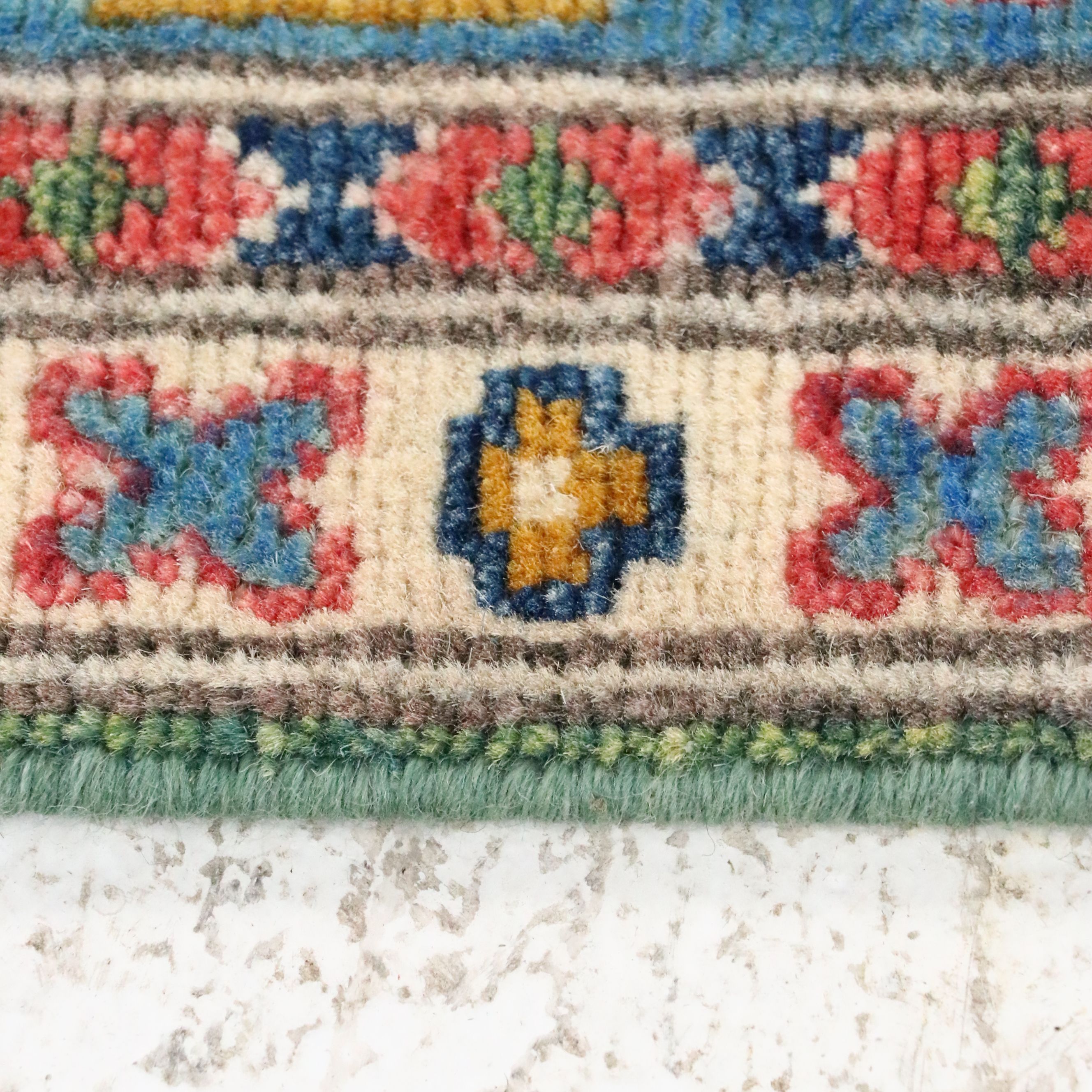 3'10 x 6' Hand-Knotted Afghan Kazak Area Rug