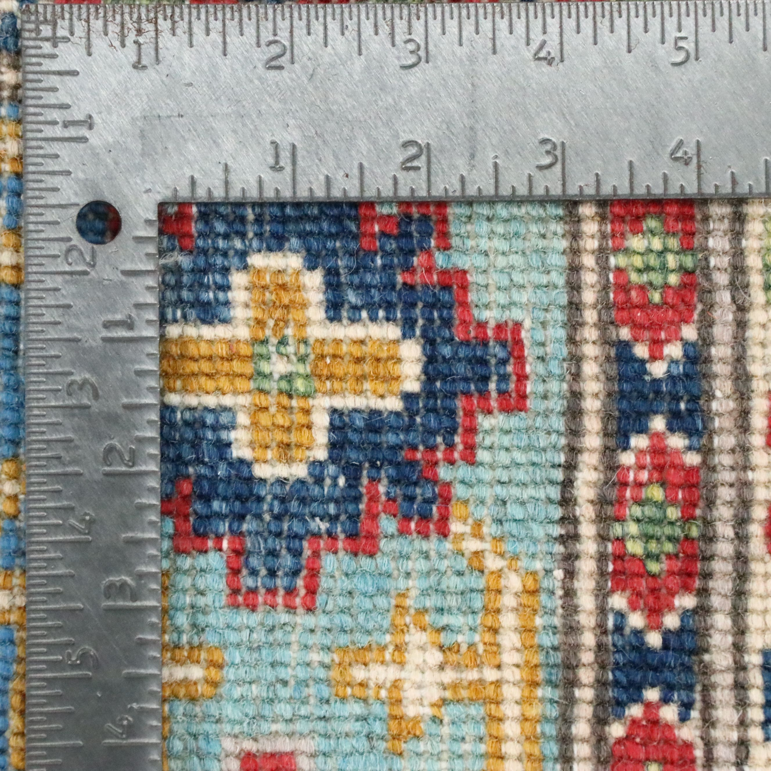 3'10 x 6' Hand-Knotted Afghan Kazak Area Rug