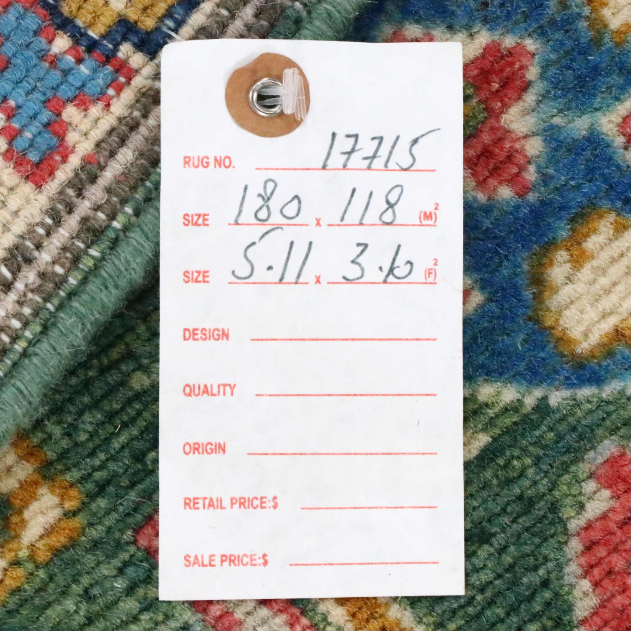 3'10 x 6' Hand-Knotted Afghan Kazak Area Rug