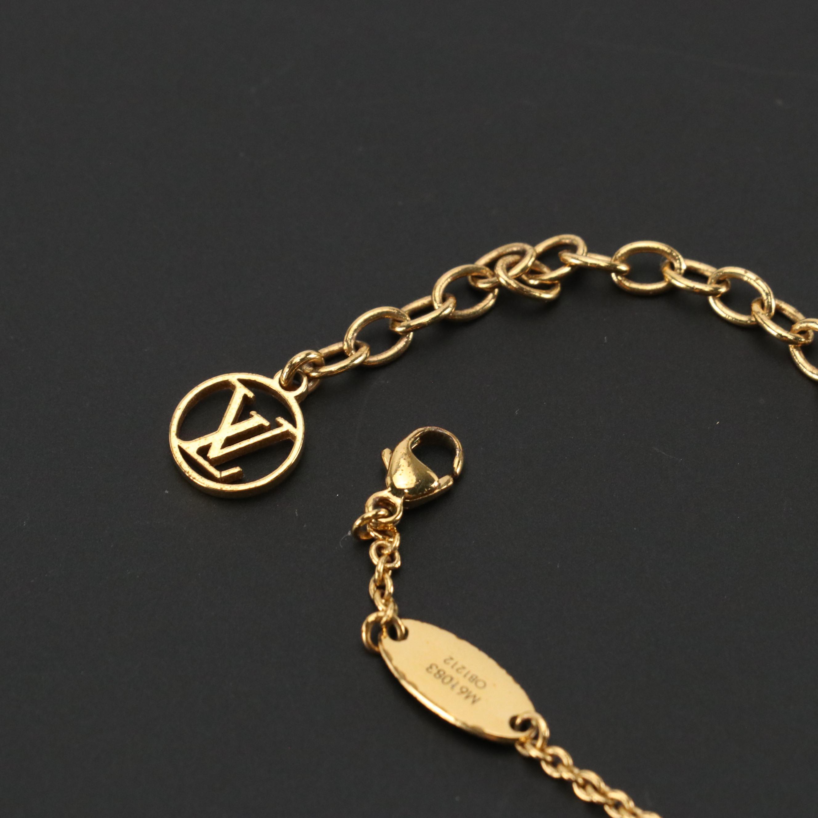 Louis Vuitton Gold Tone Essential V Necklace