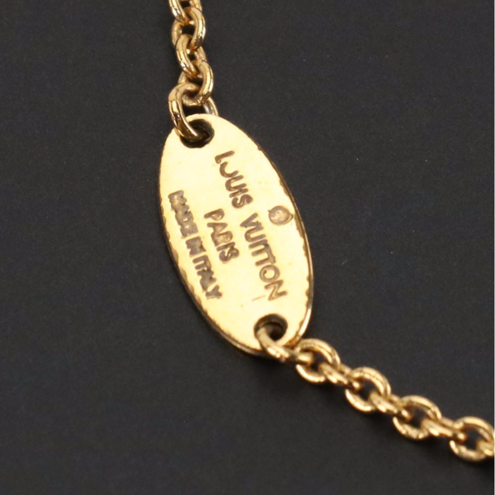 Louis Vuitton Gold Tone Essential V Necklace