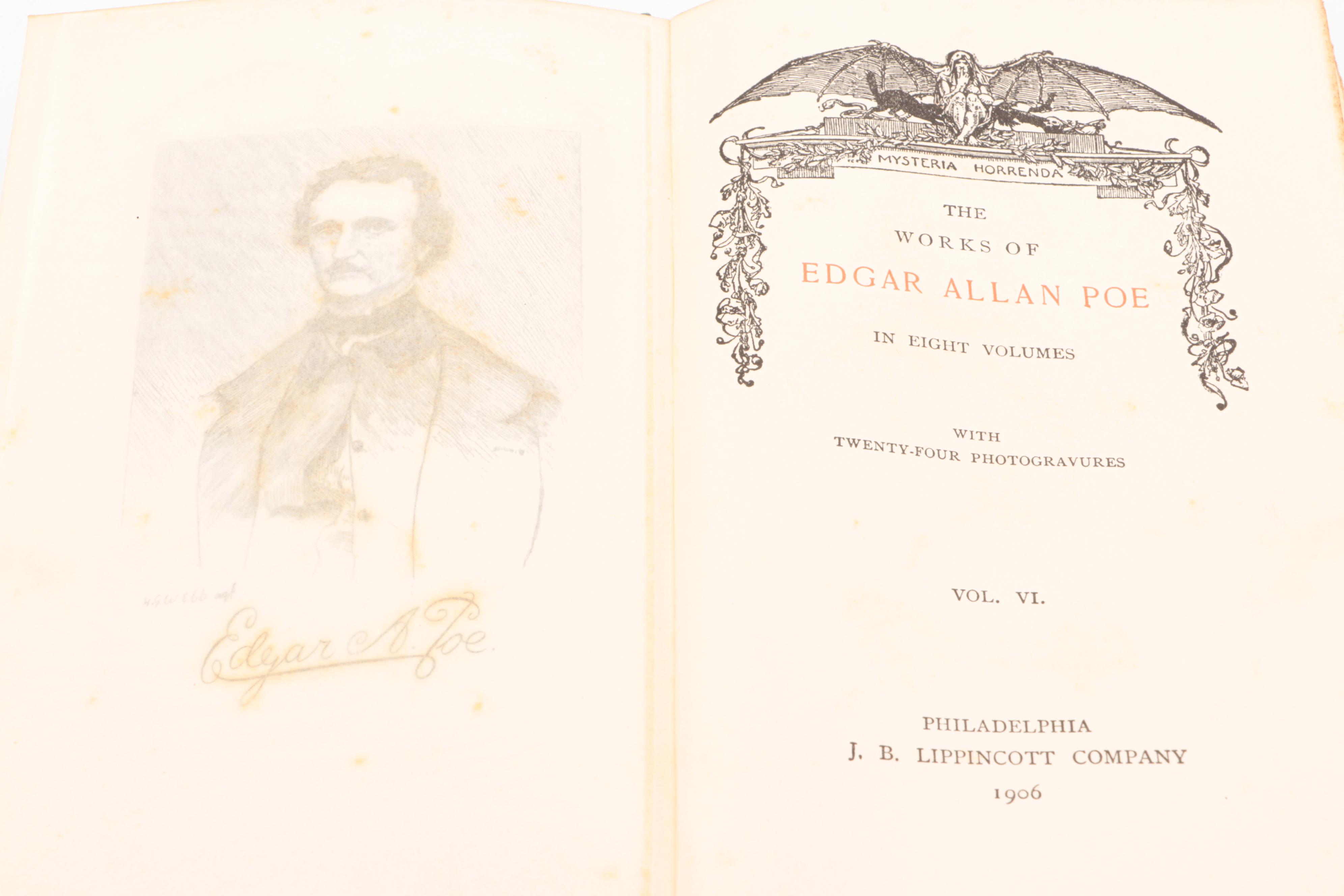 Illustrated "The Works of Edgar Allan Poe" Partial Set, Early 20th Century
