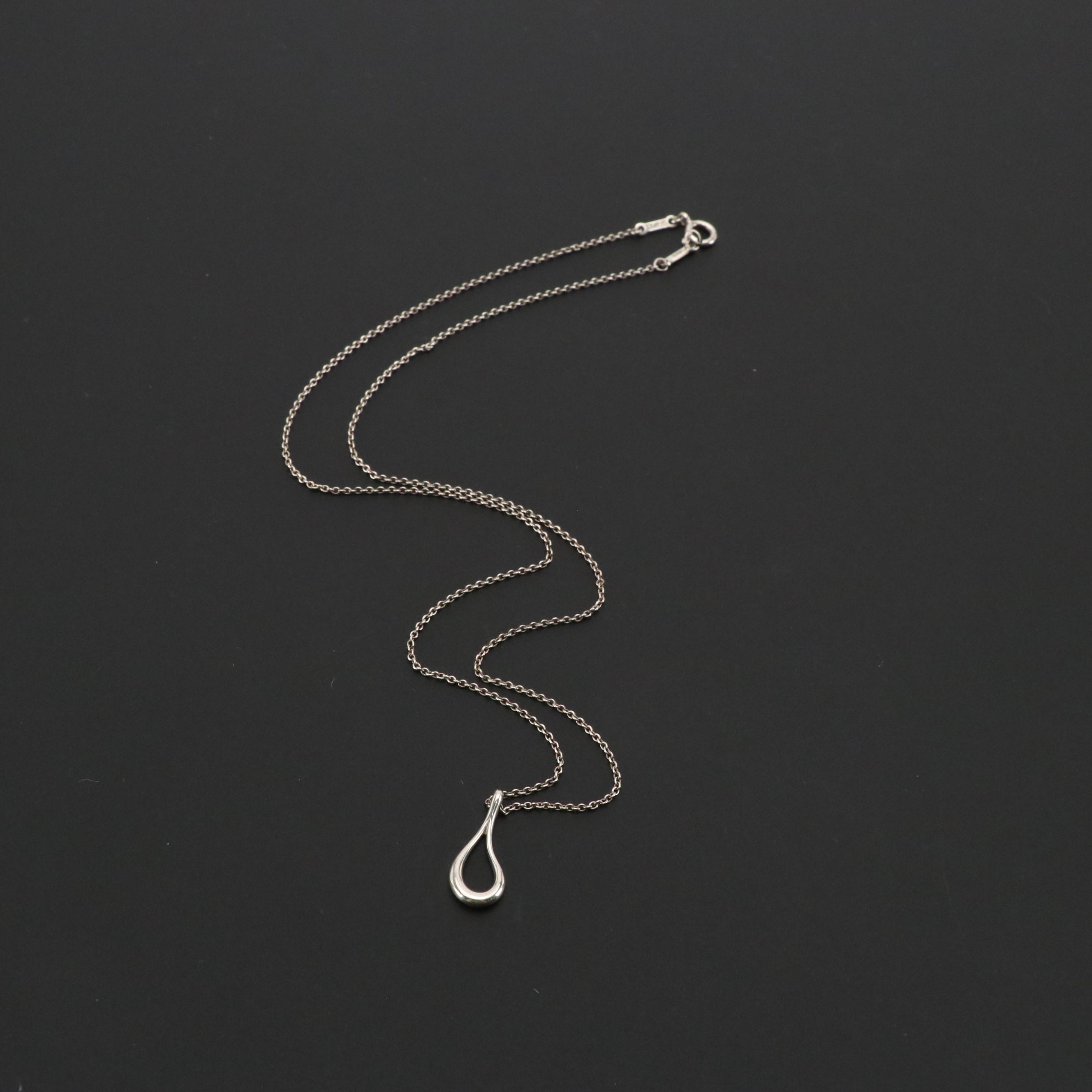 Elsa Peretti for Tiffany & Co. Sterling Open Teardrop Pendant Necklace