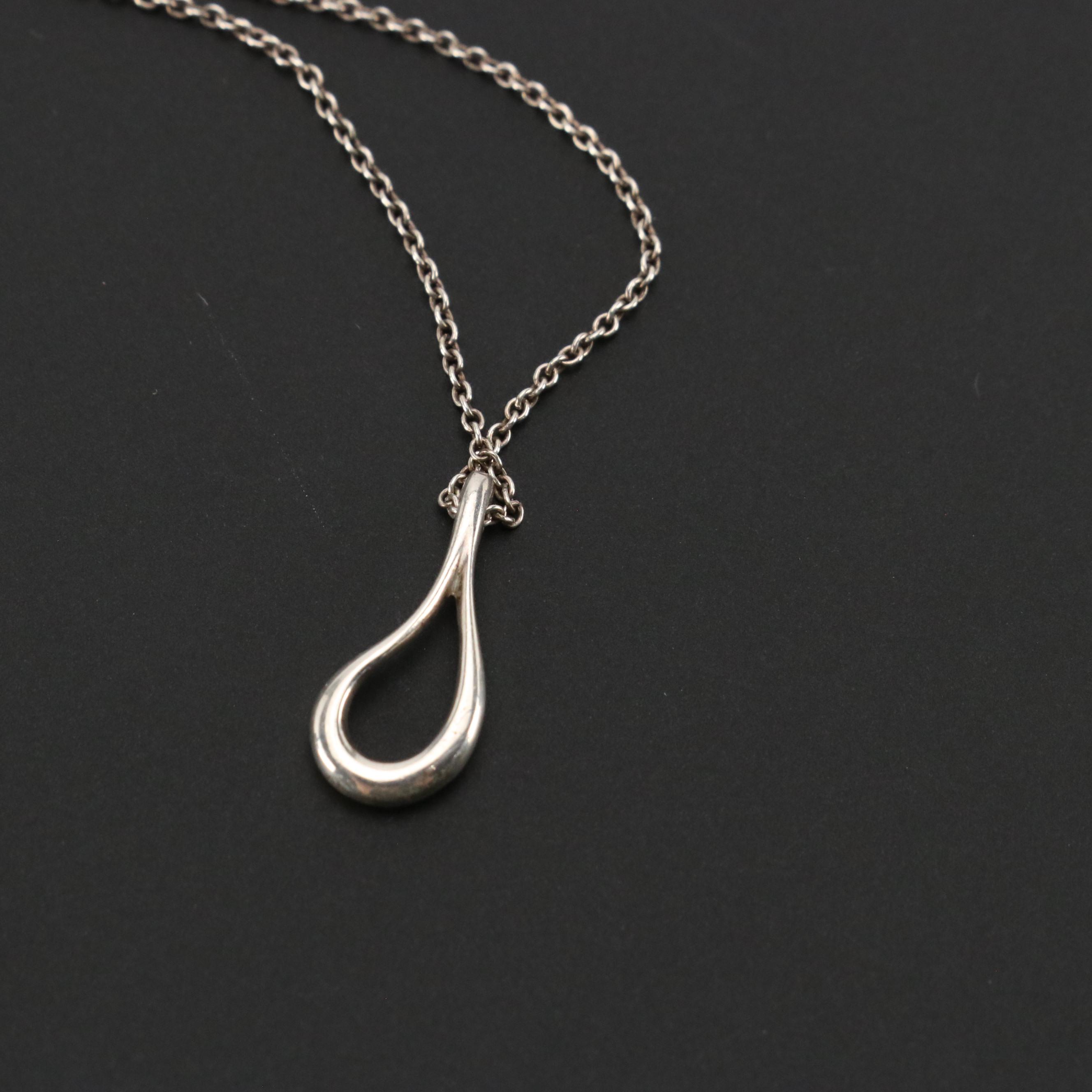 Elsa Peretti for Tiffany & Co. Sterling Open Teardrop Pendant Necklace