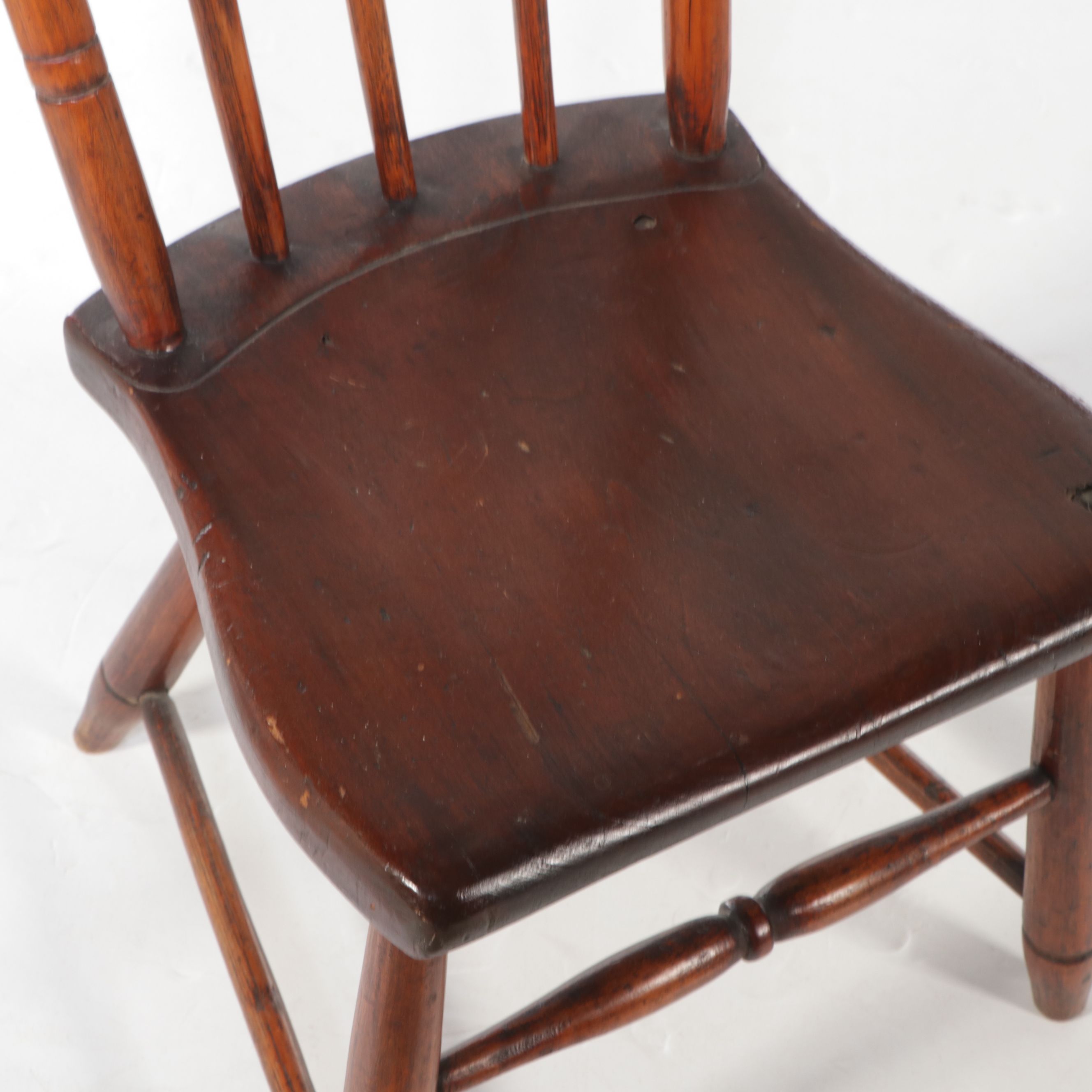 Victorian Carved Walnut High Chair with Woven Cane Seat and Two Other Chairs