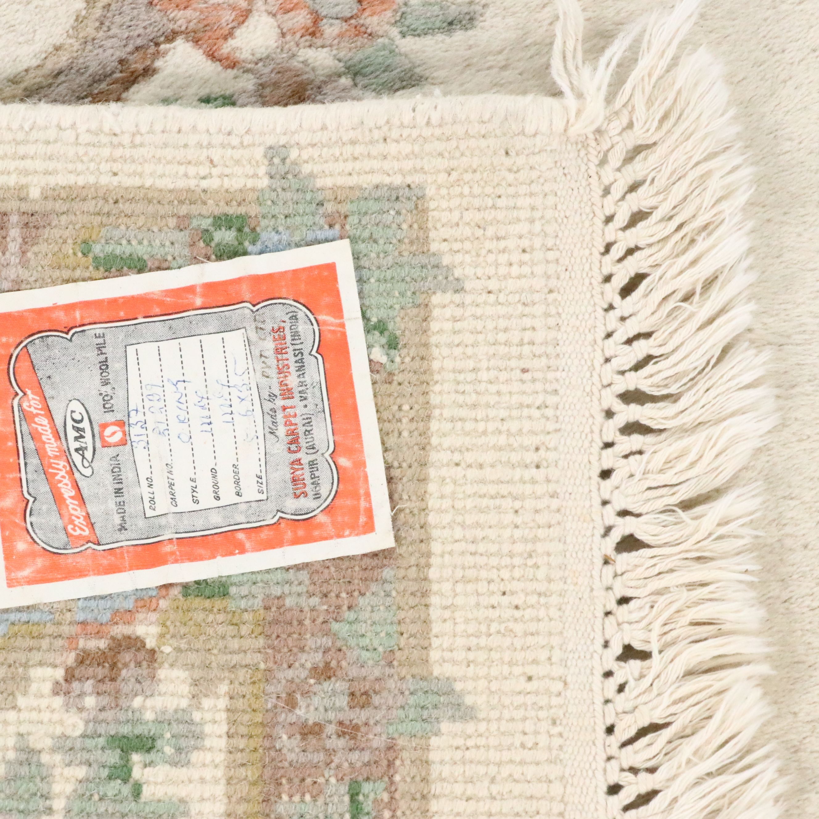 3'6 x 6' Hand-Knotted Surya Indo-French Aubusson Style Area Rug