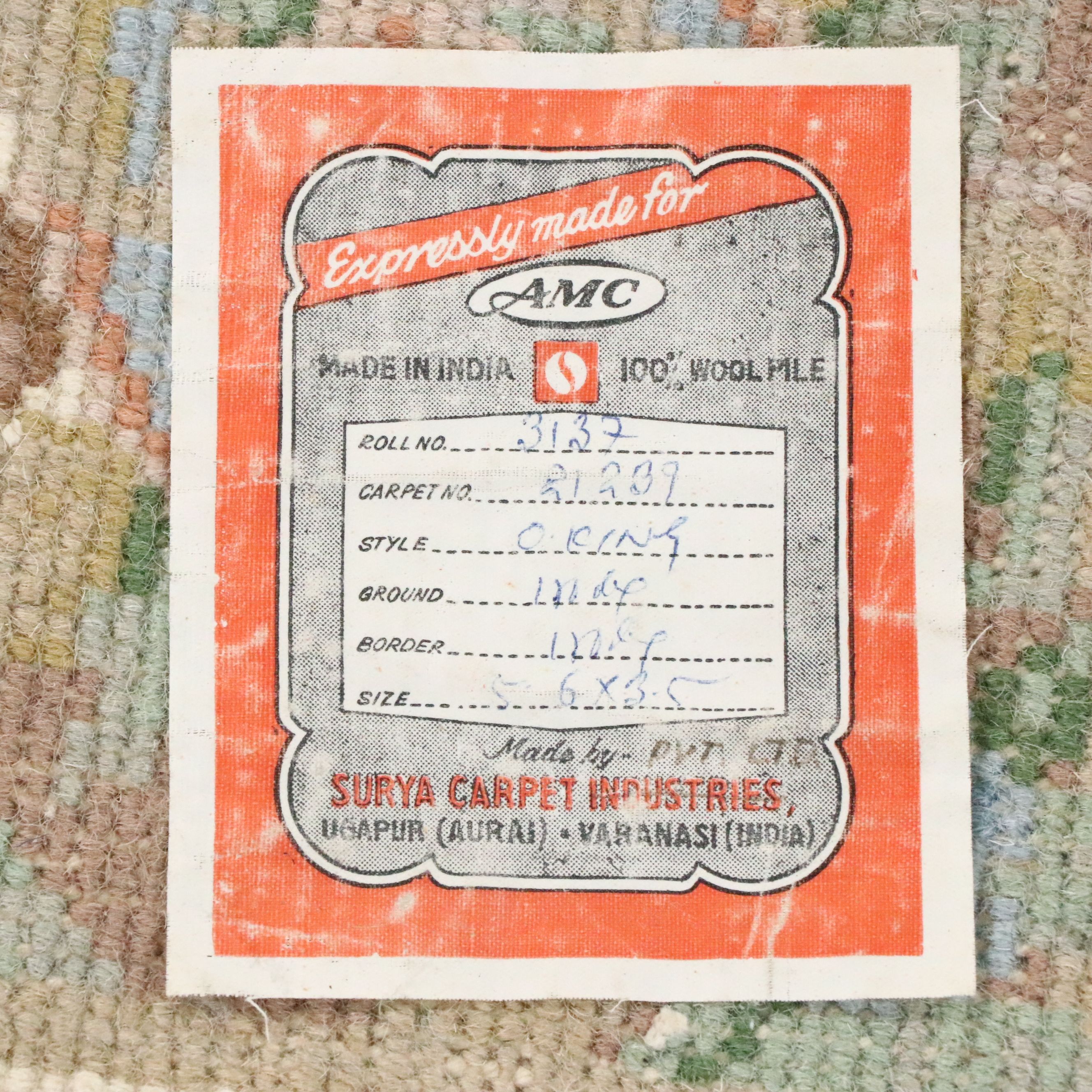 3'6 x 6' Hand-Knotted Surya Indo-French Aubusson Style Area Rug