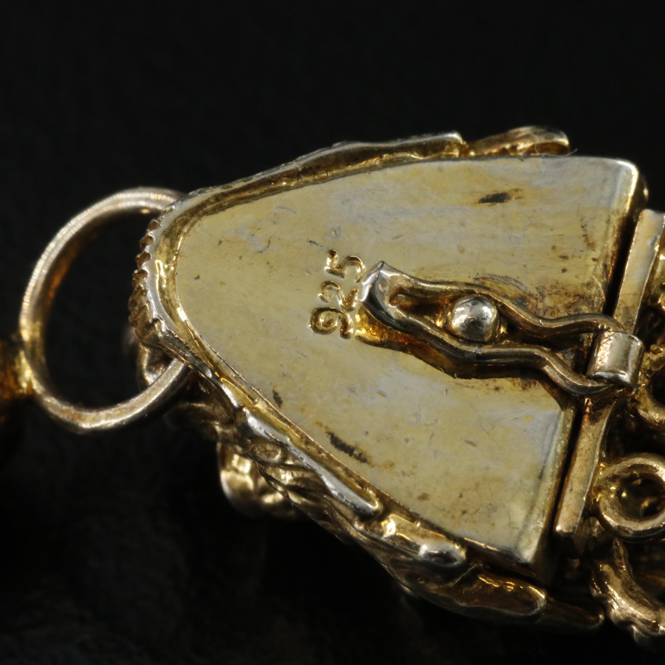 Sterling Dragon Pin and Clasp Finding with Ruby Eyes