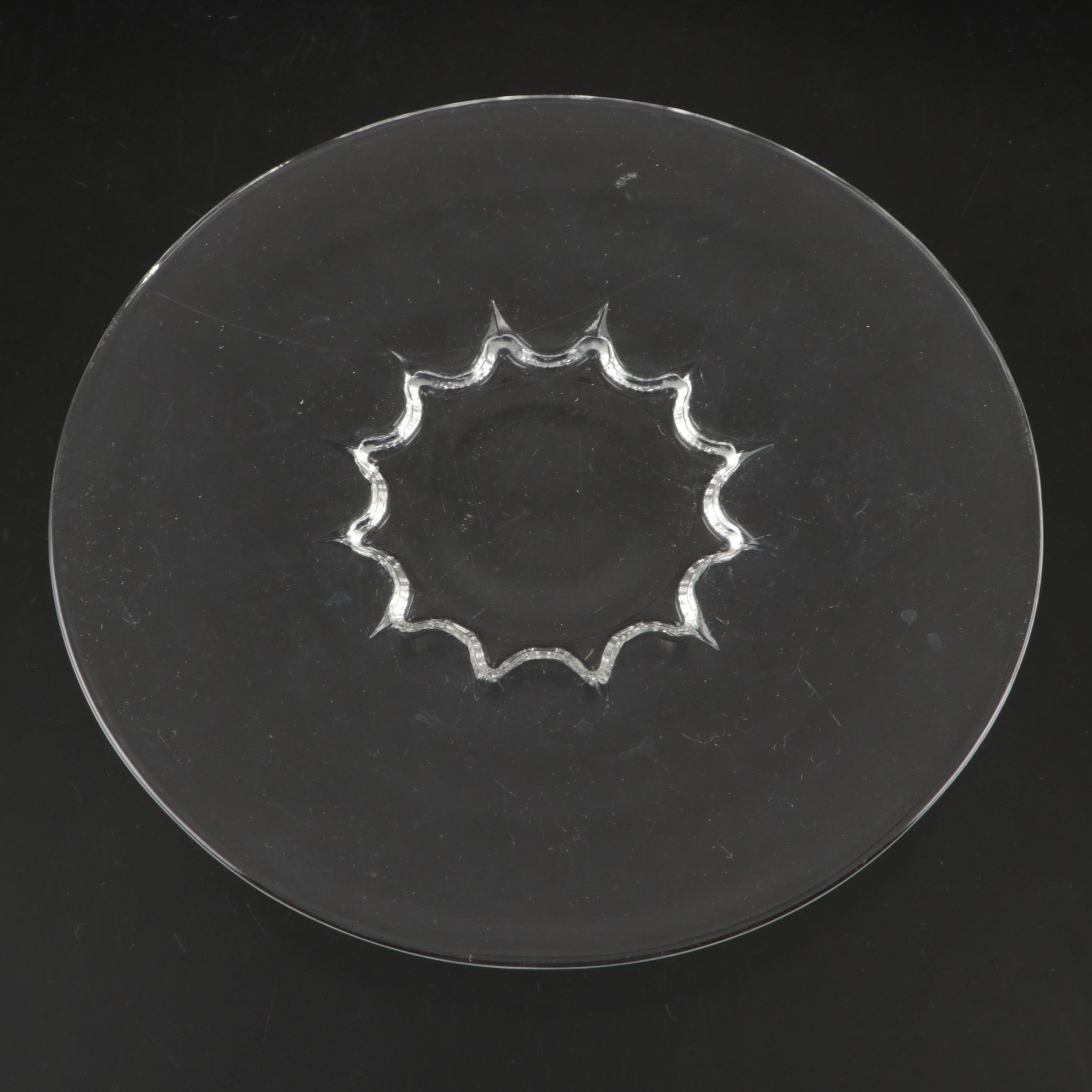 Vintage Clear Glass Dinnerware and Serving Pieces, Mid-20th Century