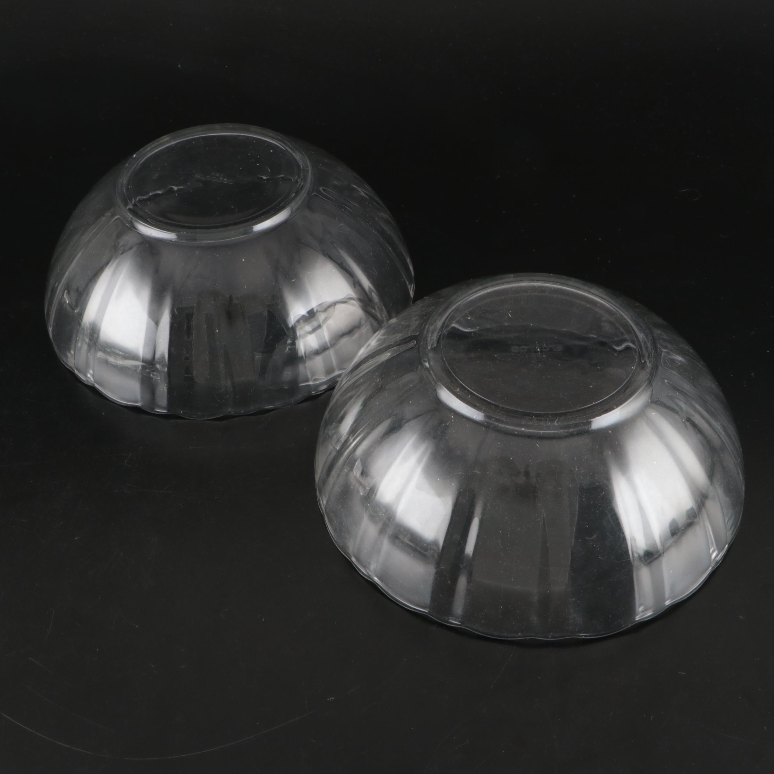 Vintage Clear Glass Dinnerware and Serving Pieces, Mid-20th Century