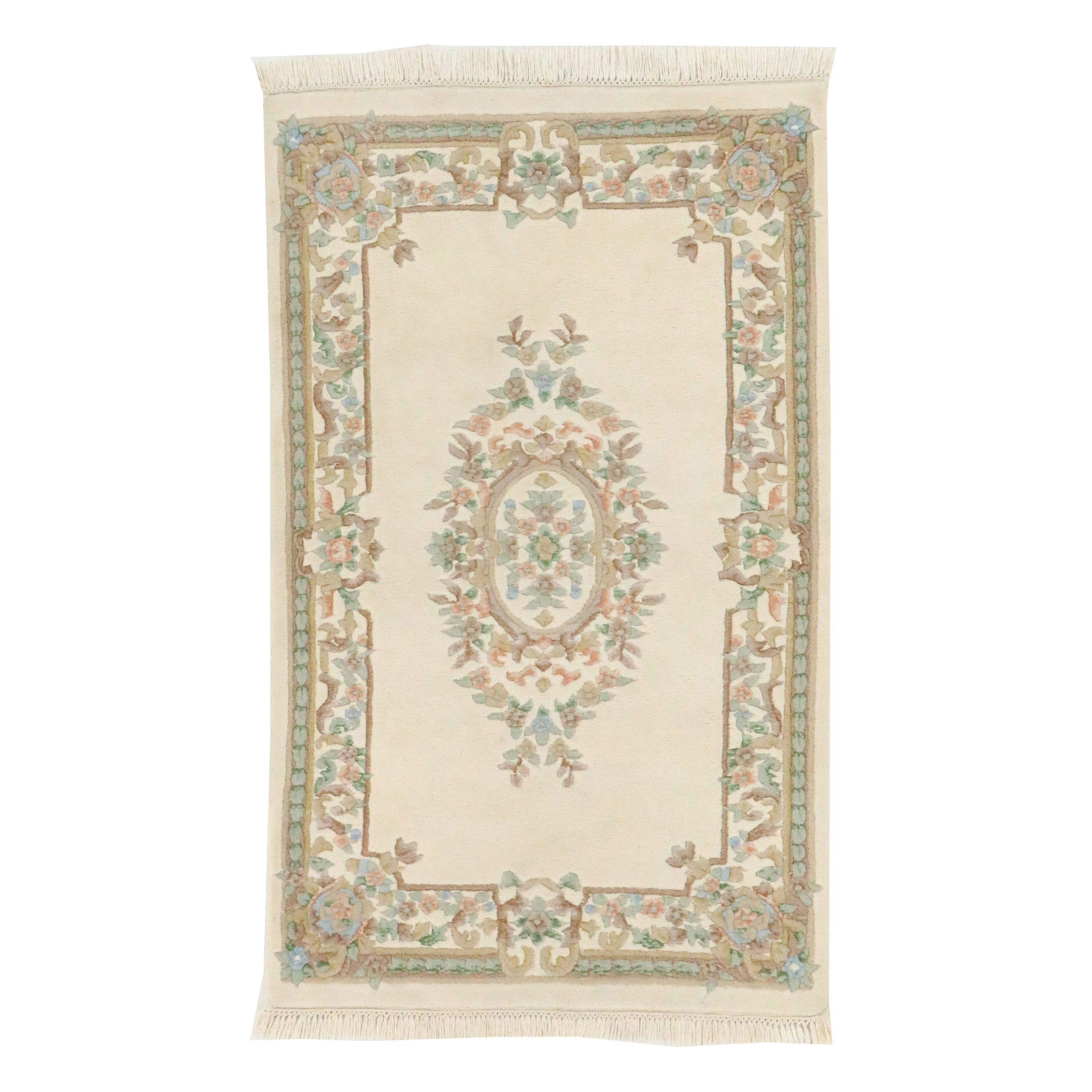 3'6 x 6' Hand-Knotted Surya Indo-French Aubusson Style Area Rug