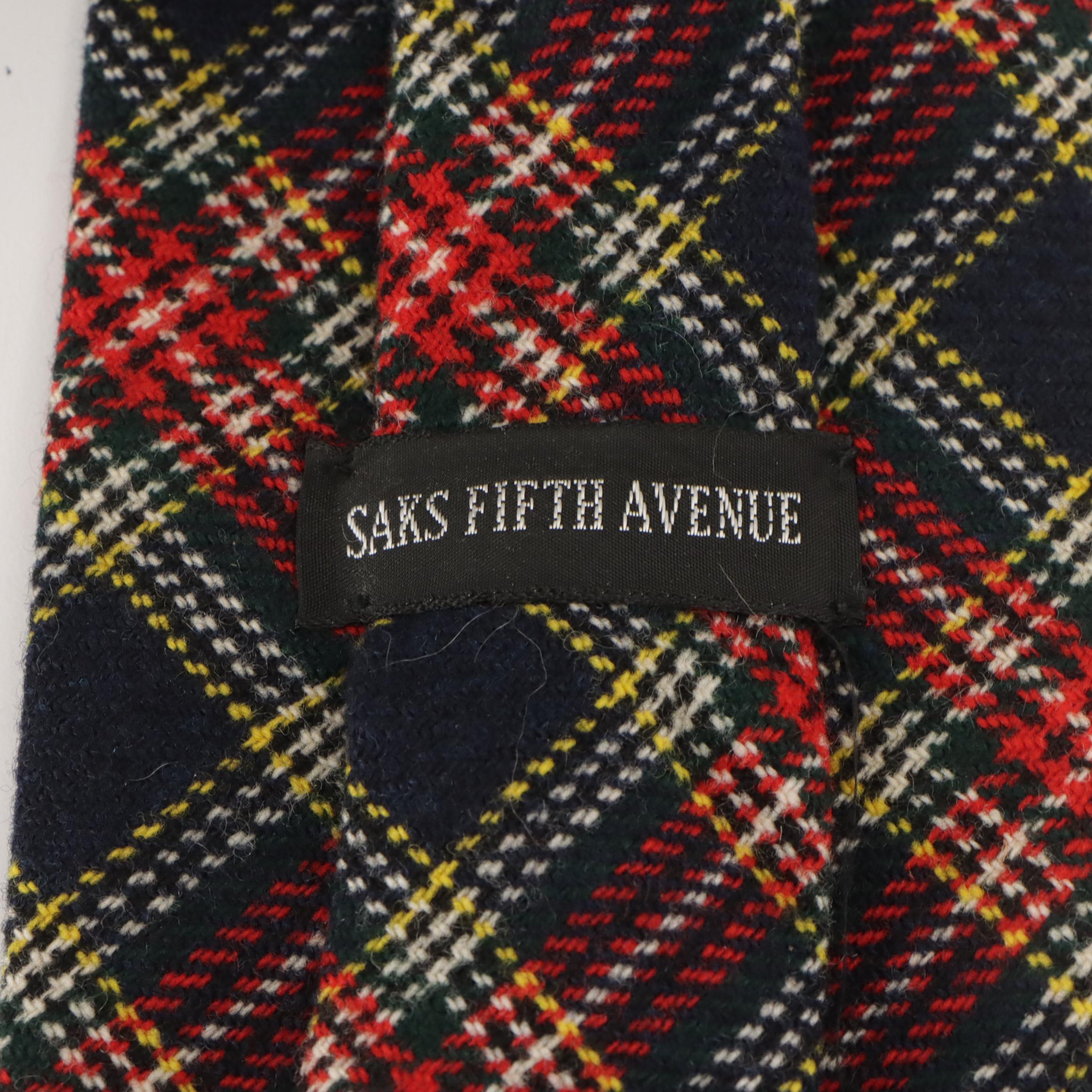 Vintage Patterned Silk and Wool Neckties Featuring Brooks Brothers