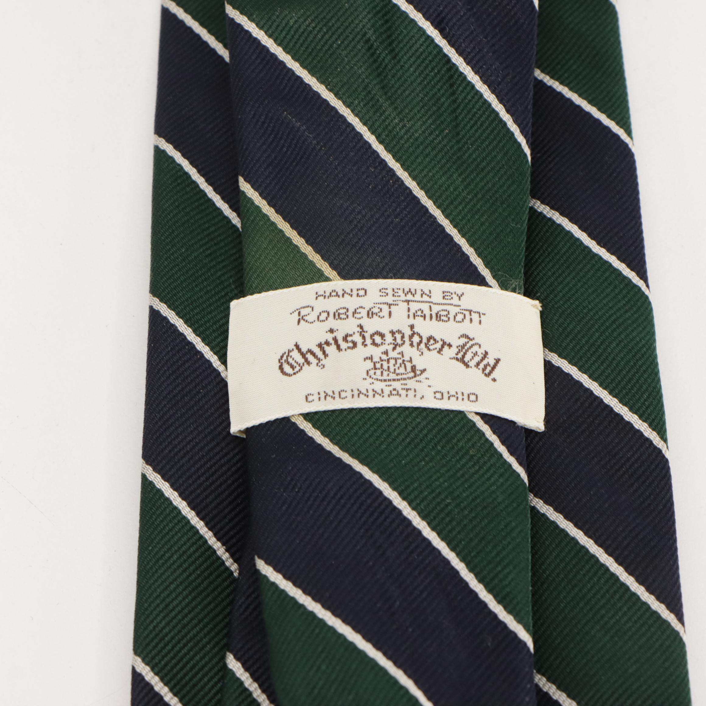 Vintage Patterned Silk and Wool Neckties Featuring Brooks Brothers