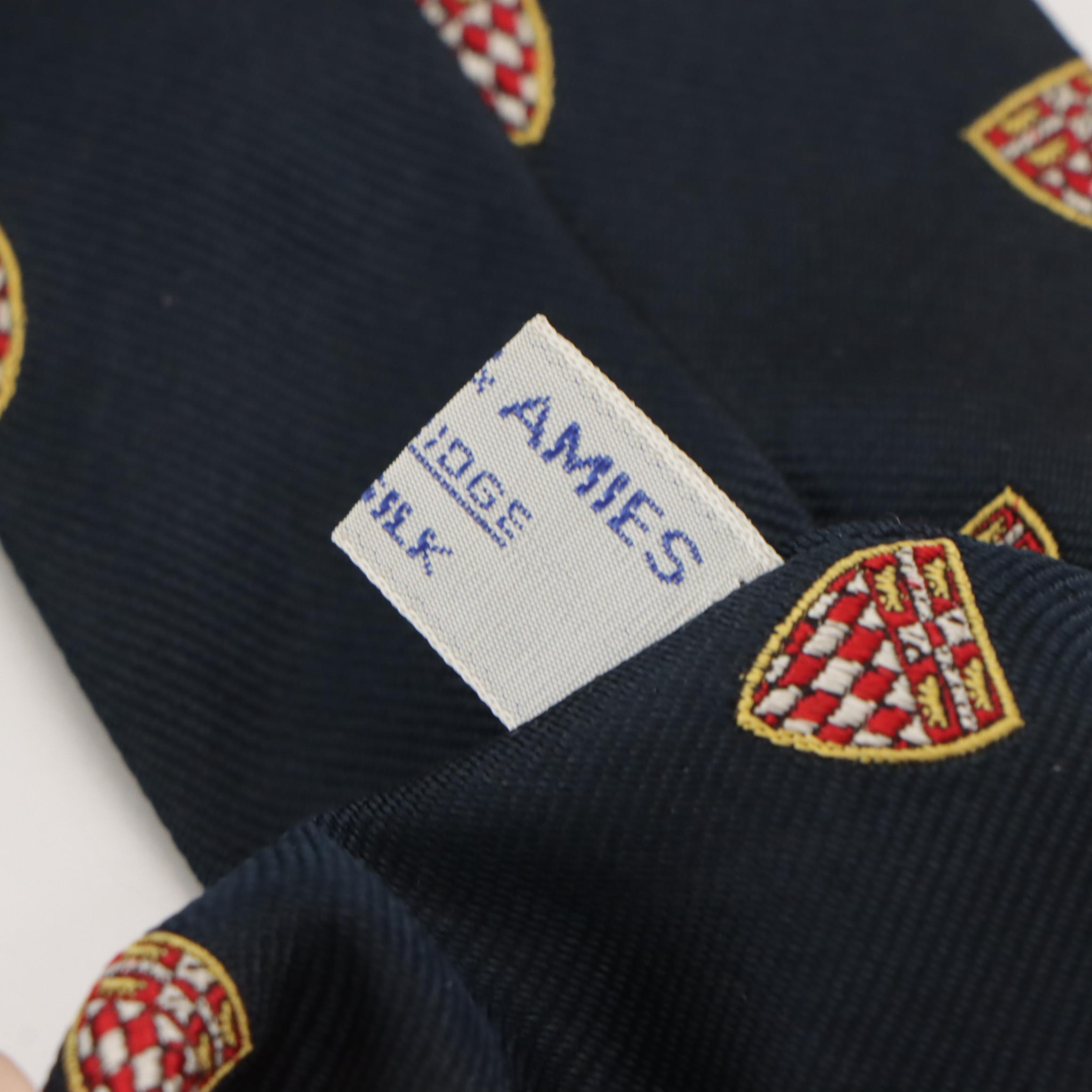 Vintage Patterned Silk and Wool Neckties Featuring Brooks Brothers