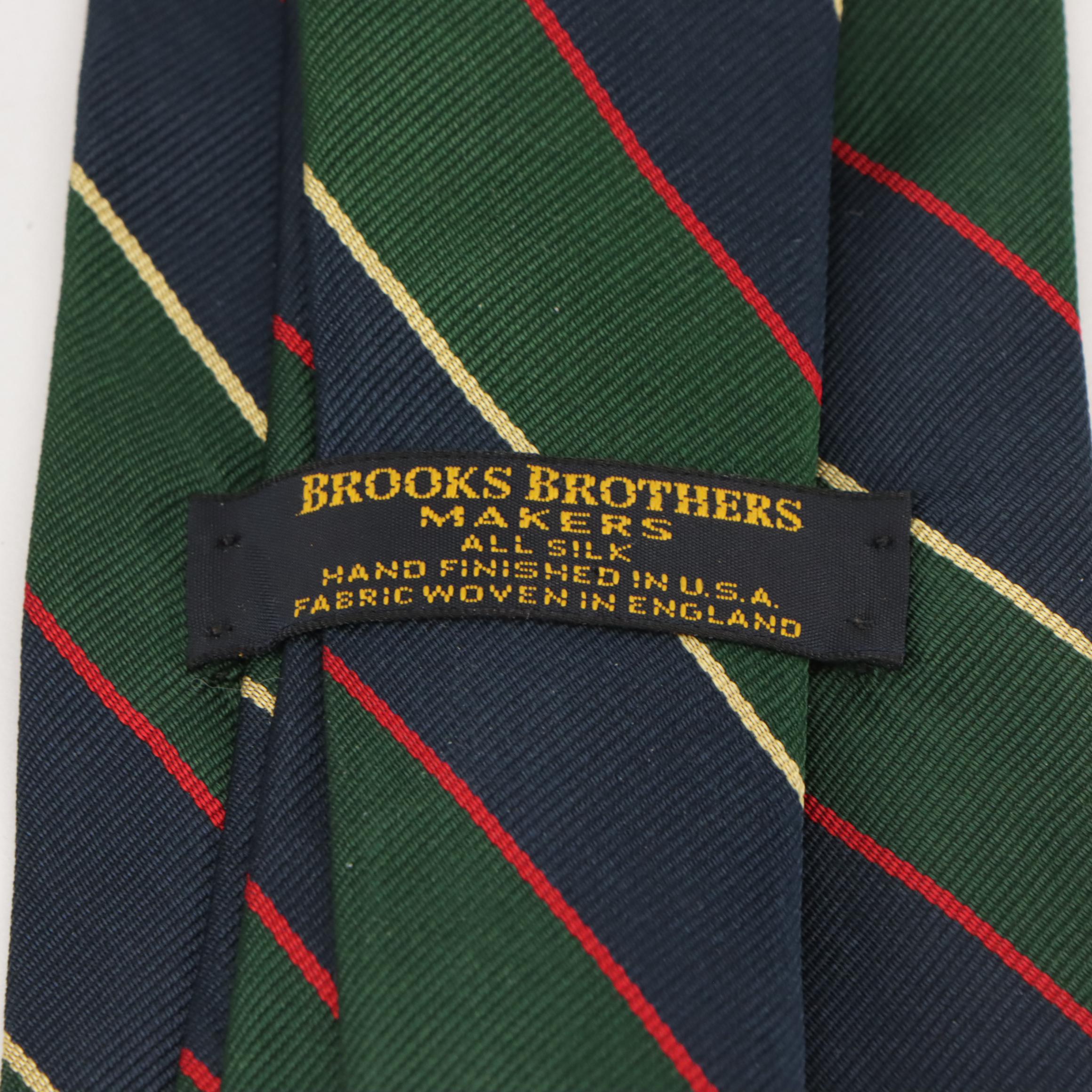 Vintage Patterned Silk and Wool Neckties Featuring Brooks Brothers