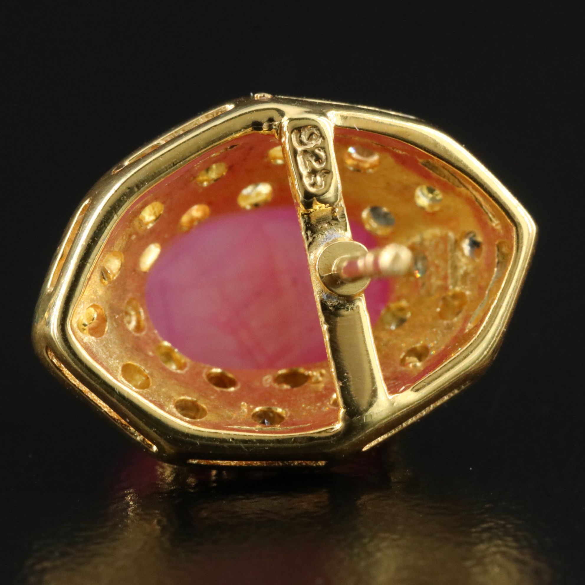 Sterling Filled Corundum and Sapphire Earrings